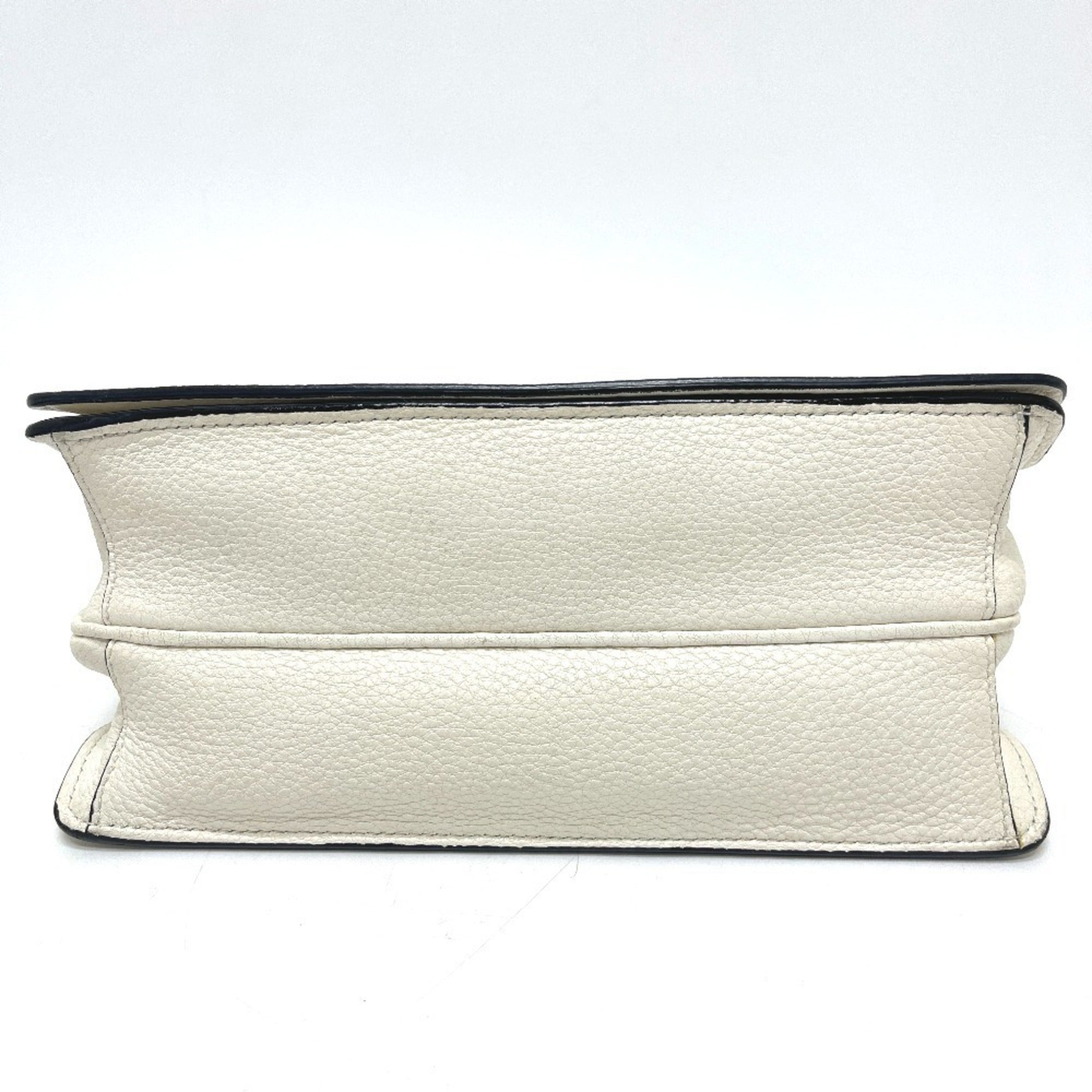 Prada White Leather Handbag Shoulder Bag (Pre-Owned)