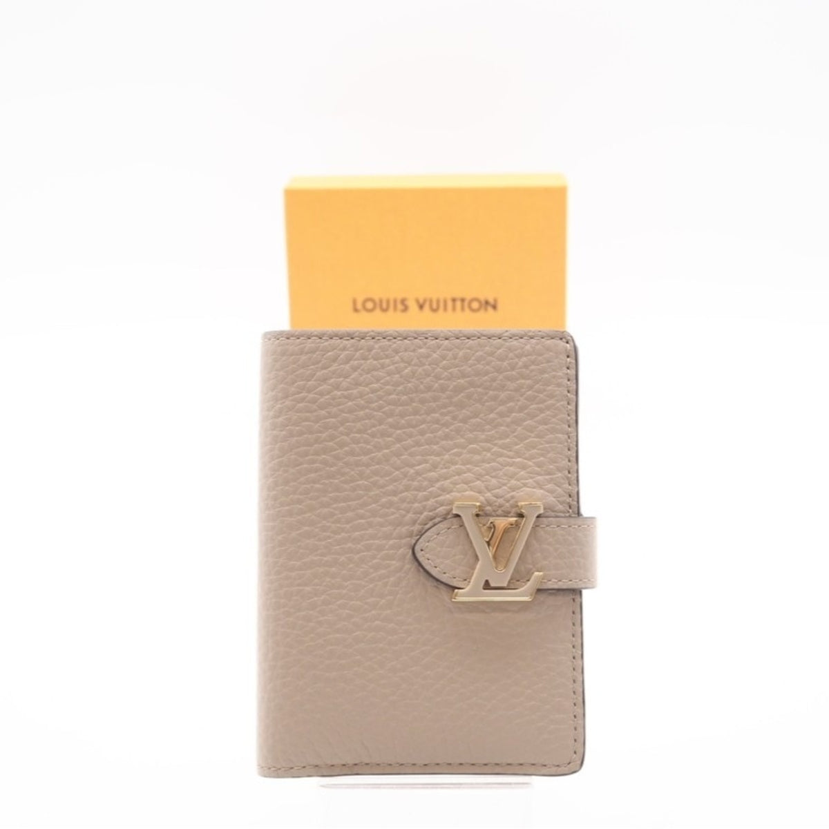 Louis Vuitton Taurillon Beige Blue Leather Wallet (Bi-Fold) (Pre-Owned)