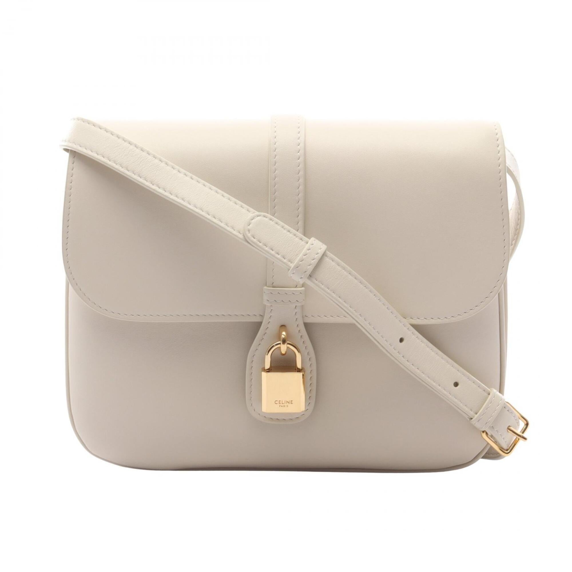 Celine White Leather Handbag Shoulder Bag (Pre-Owned)