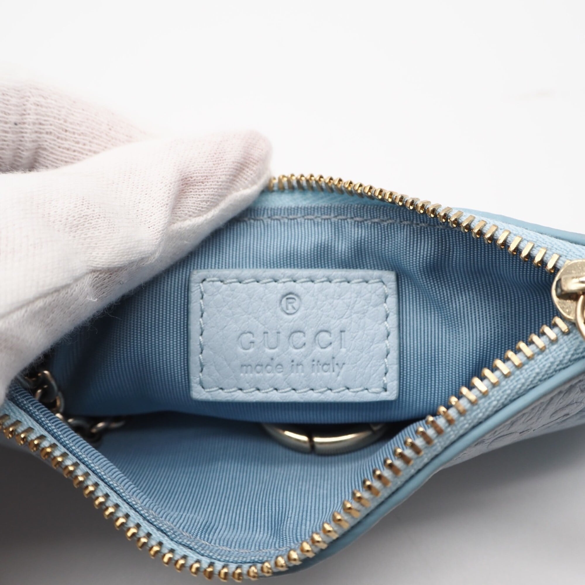 Gucci Blue Leather Coin Purse/Coin Case (Pre-Owned)