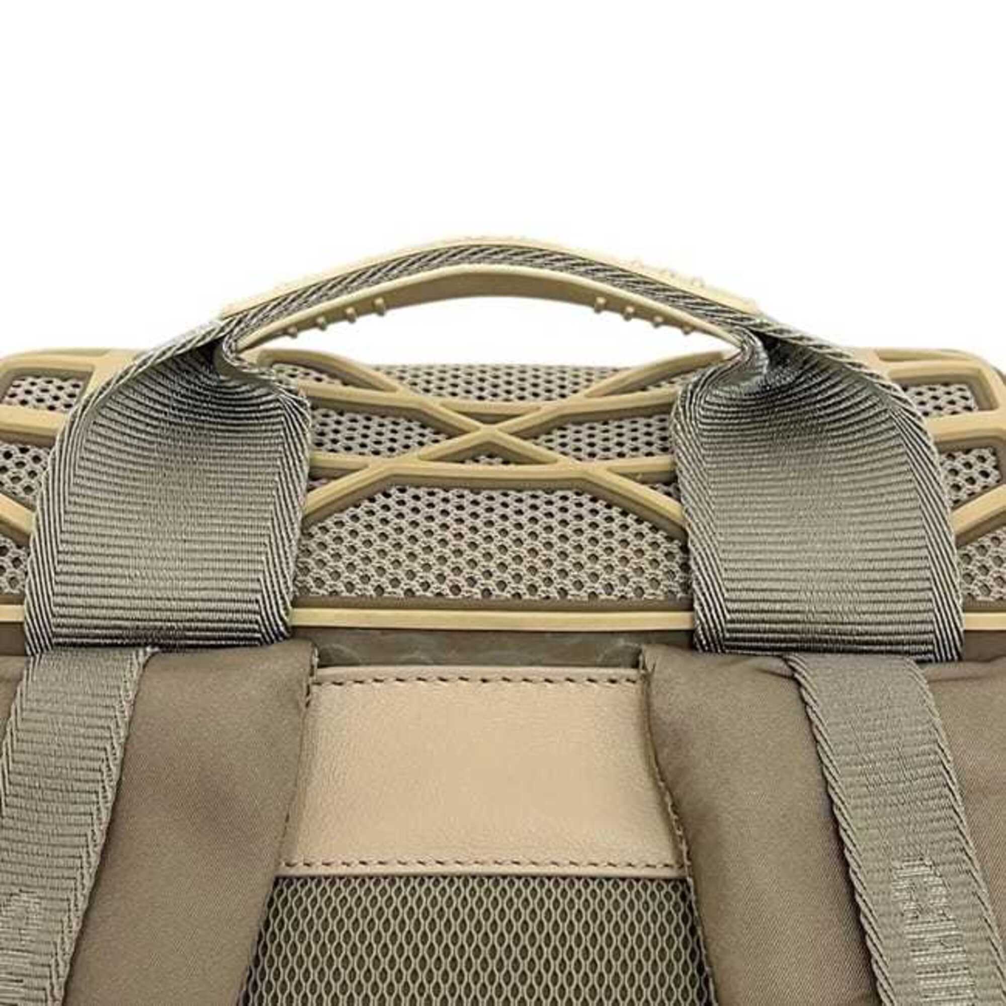 Christian Dior Beige Khaki Nylon Rubber Leather Backpack (Pre-Owned)