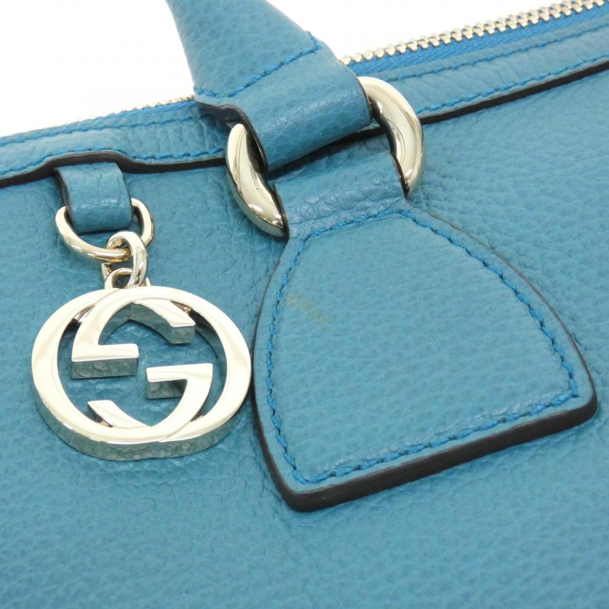 Gucci Light Blue Leather Handbag (Pre-Owned)