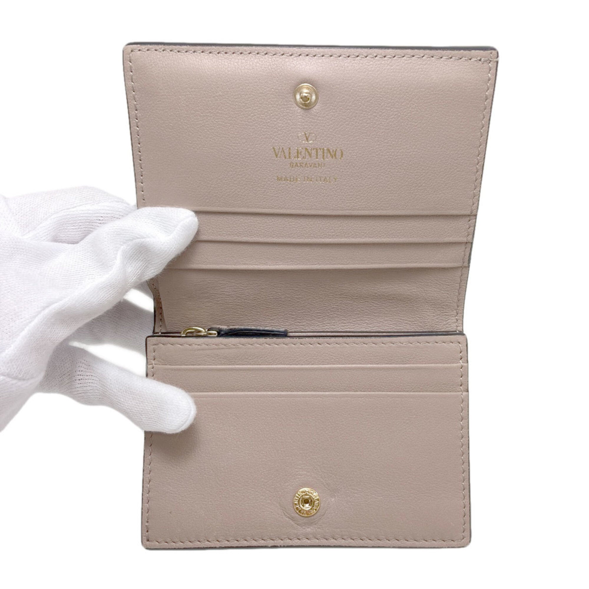 Valentino Beige Leather Wallet (Bi-Fold) (Pre-Owned)