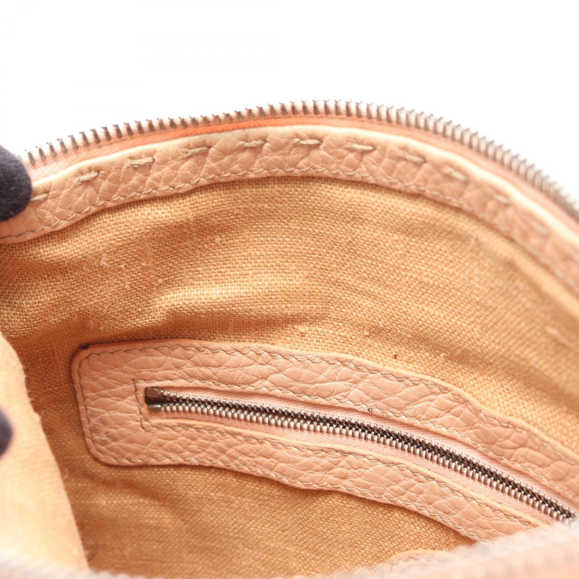 Fendi Pink Leather Handbag Shoulder Bag (Pre-Owned)