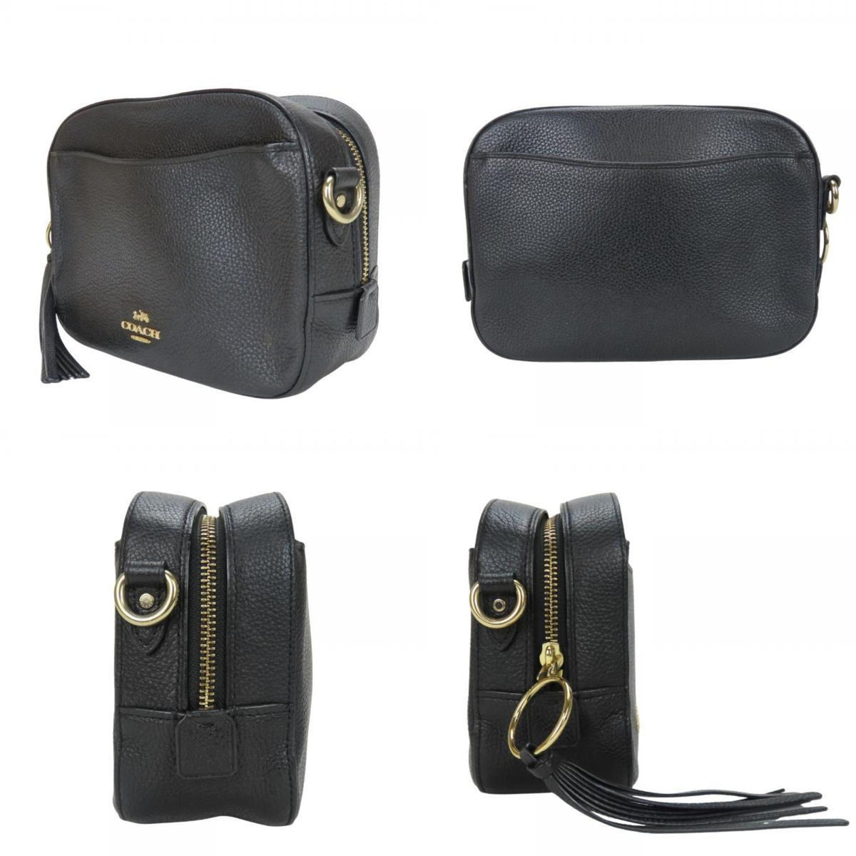 Coach Black Leather Pochette Pouch Shoulder Bag (Pre-Owned)