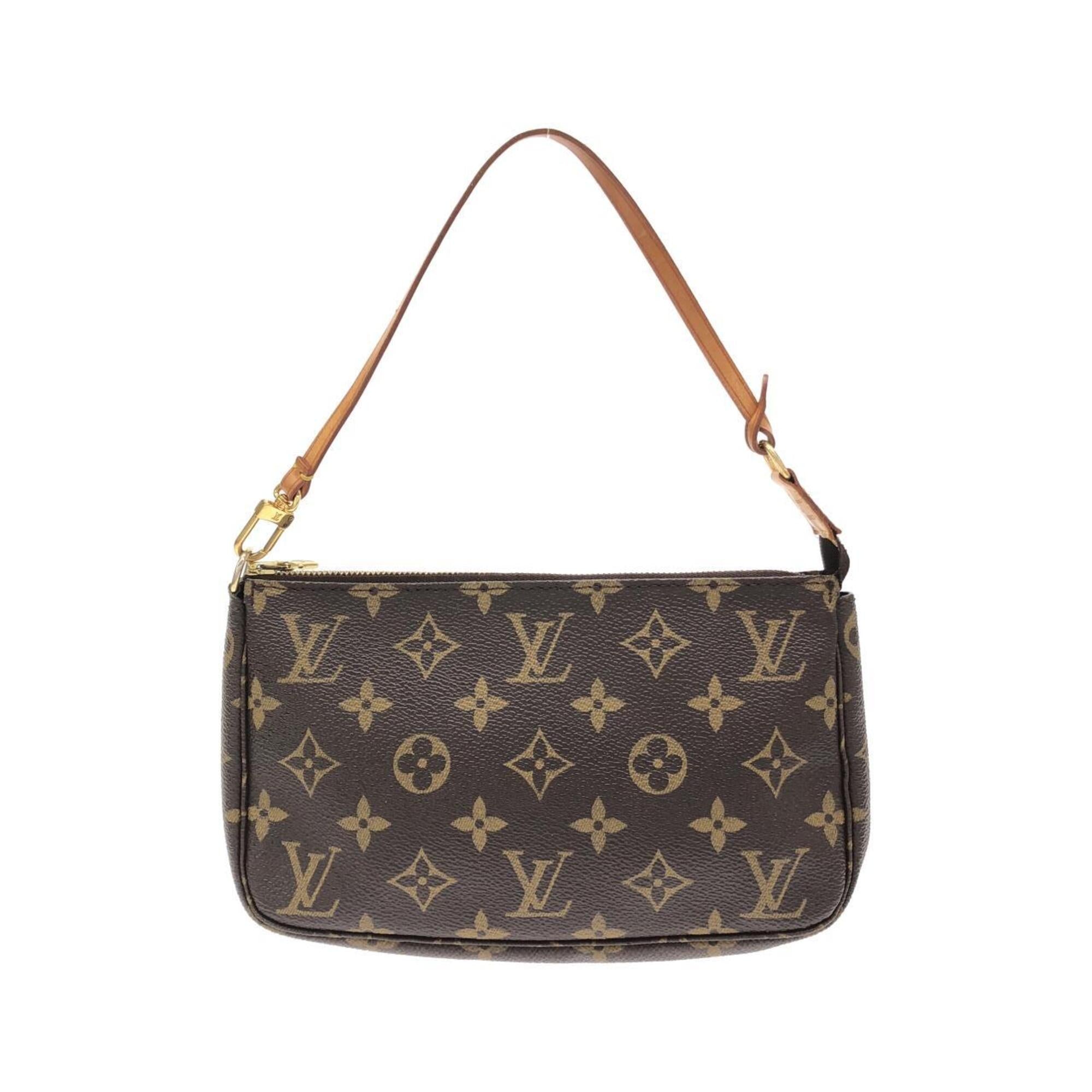 Louis Vuitton Marron Coated Canvas Pochette Pouch (Pre-Owned)