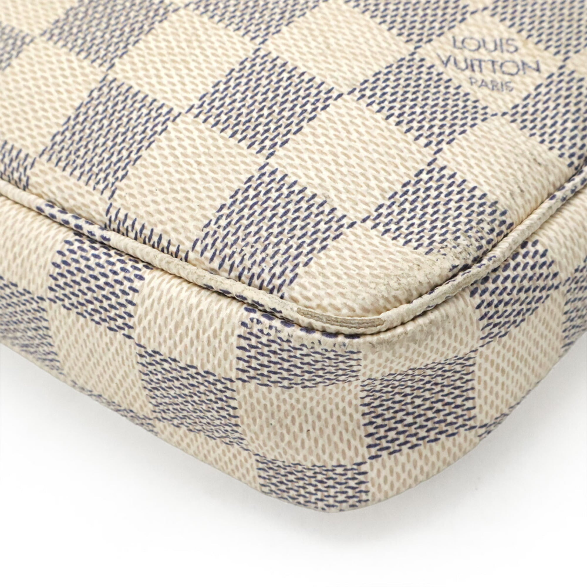 Louis Vuitton Damier Azur Ivory Pvc Handbag Pochette Pouch (Pre-Owned)