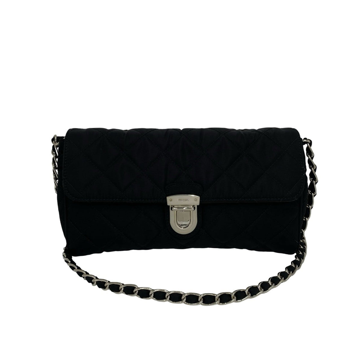 Prada Black Nylon Pochette Shoulder Bag (Pre-Owned)