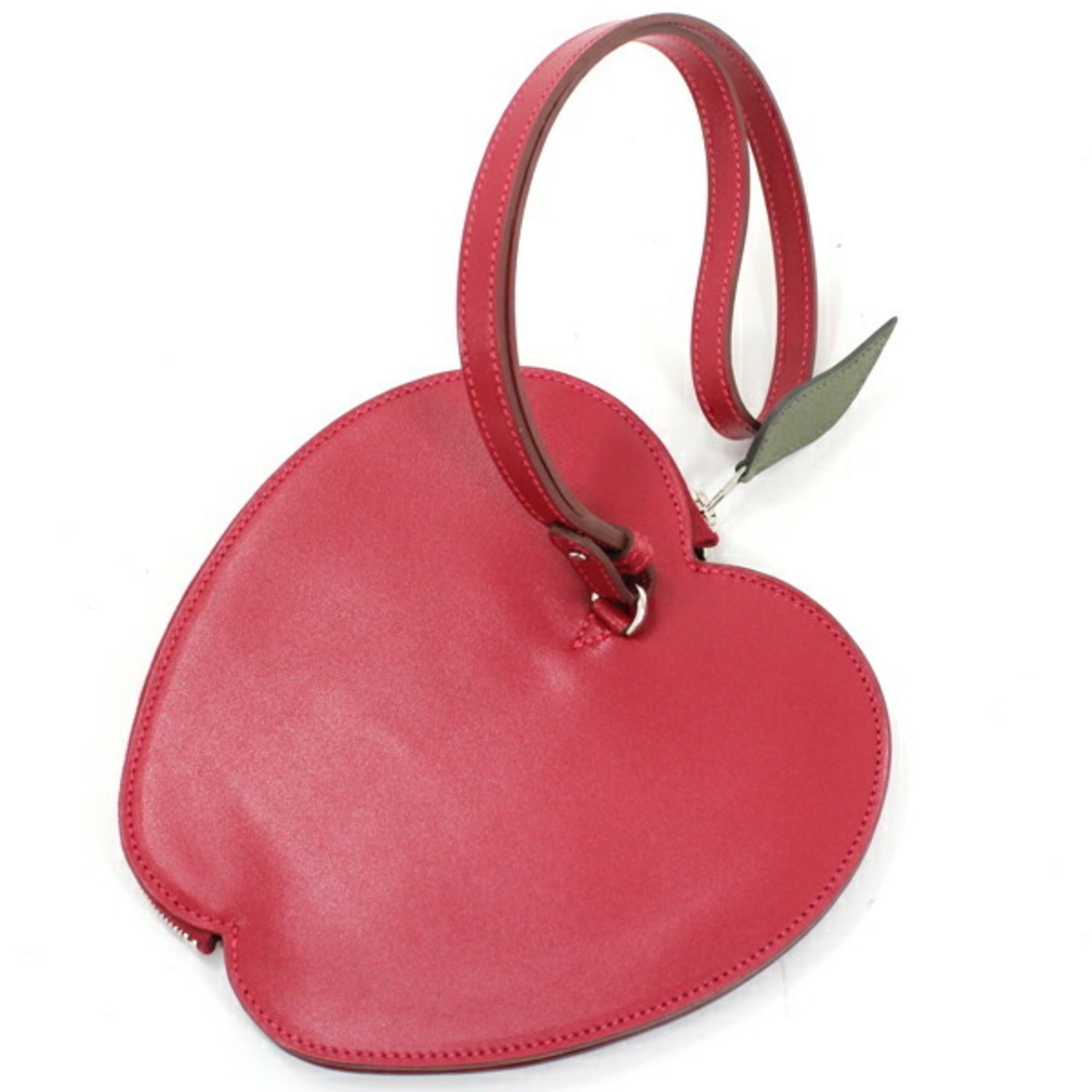 Hermes Rouge Vif Tadelakt Leather Chevre Leather Pochette Pouch (Pre-Owned)