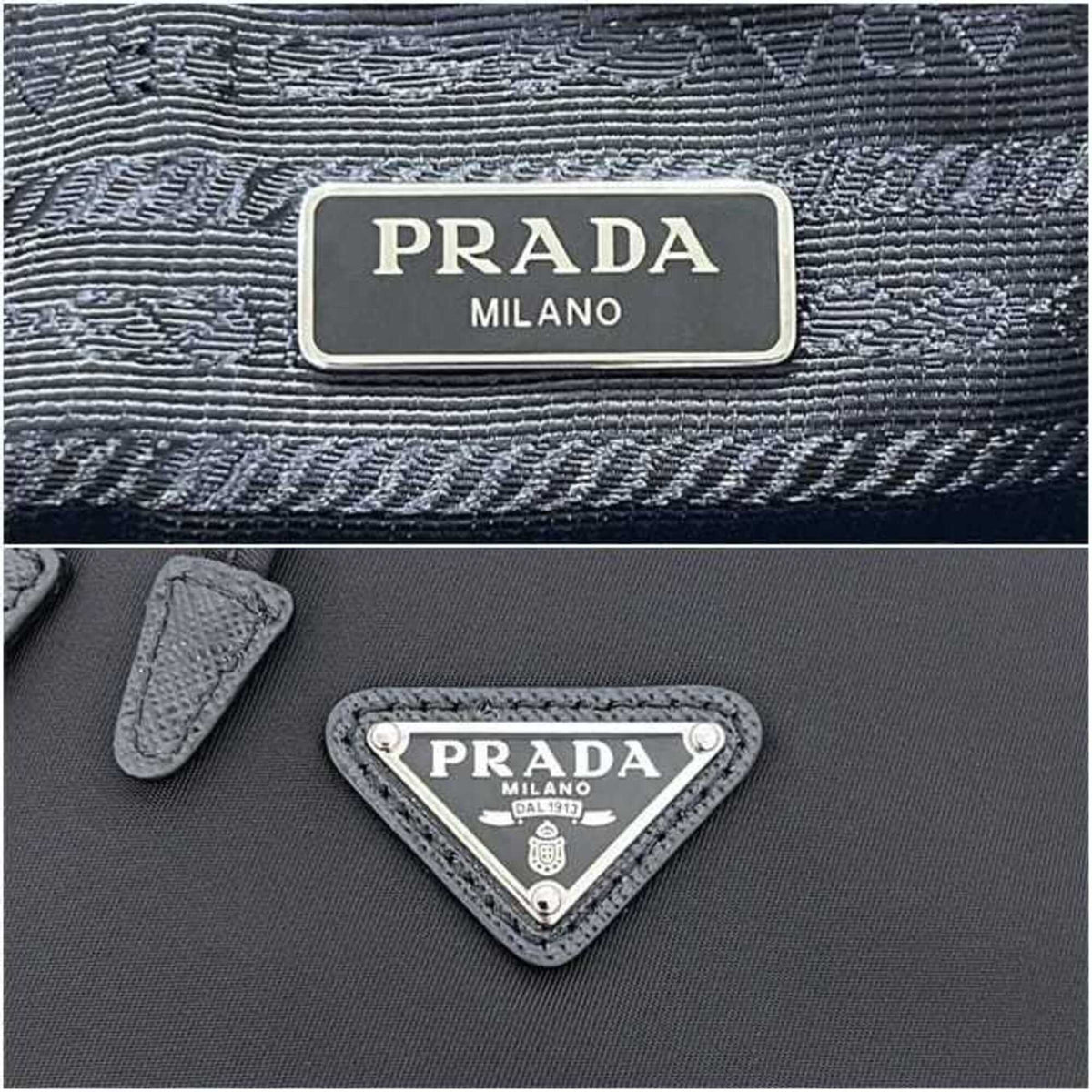 Prada Black Nero Nylon Saffiano Handbag Pouch (Pre-Owned)