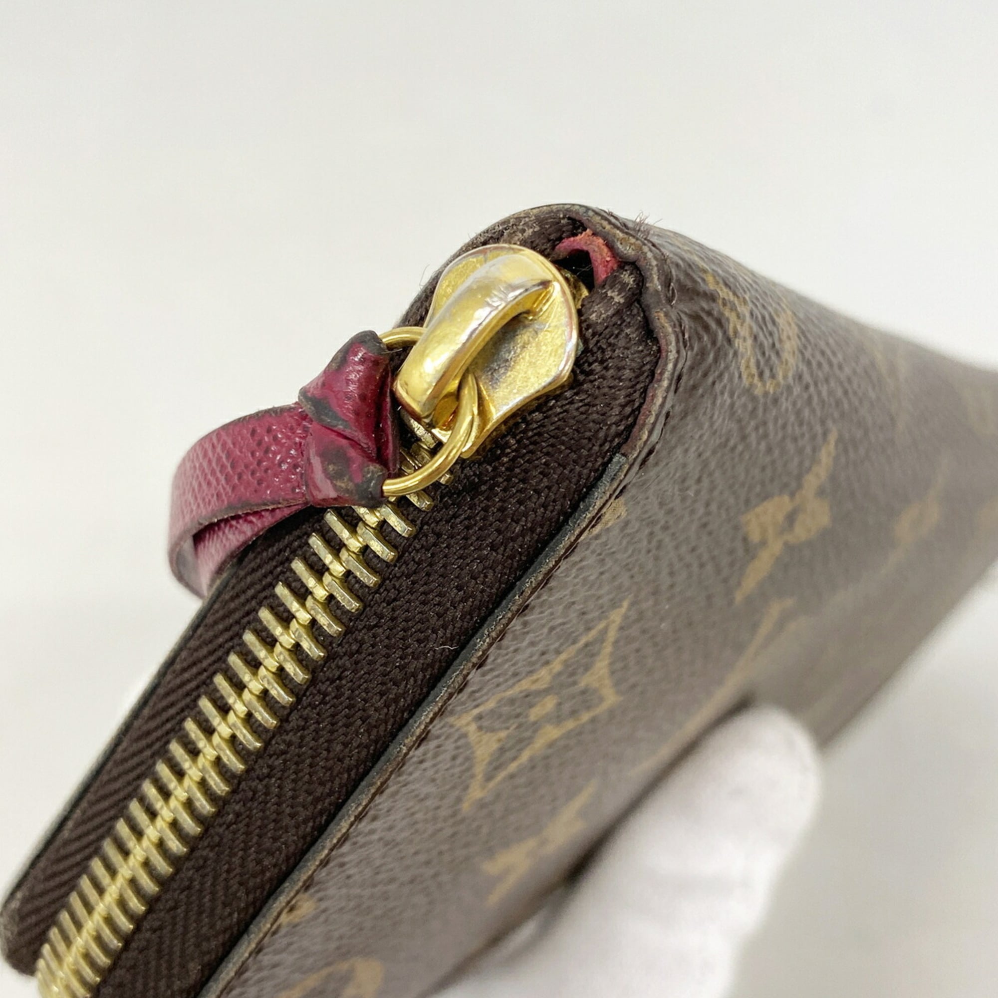Louis Vuitton Brown Fuchsia Long Wallet (Bi-Fold) (Pre-Owned)