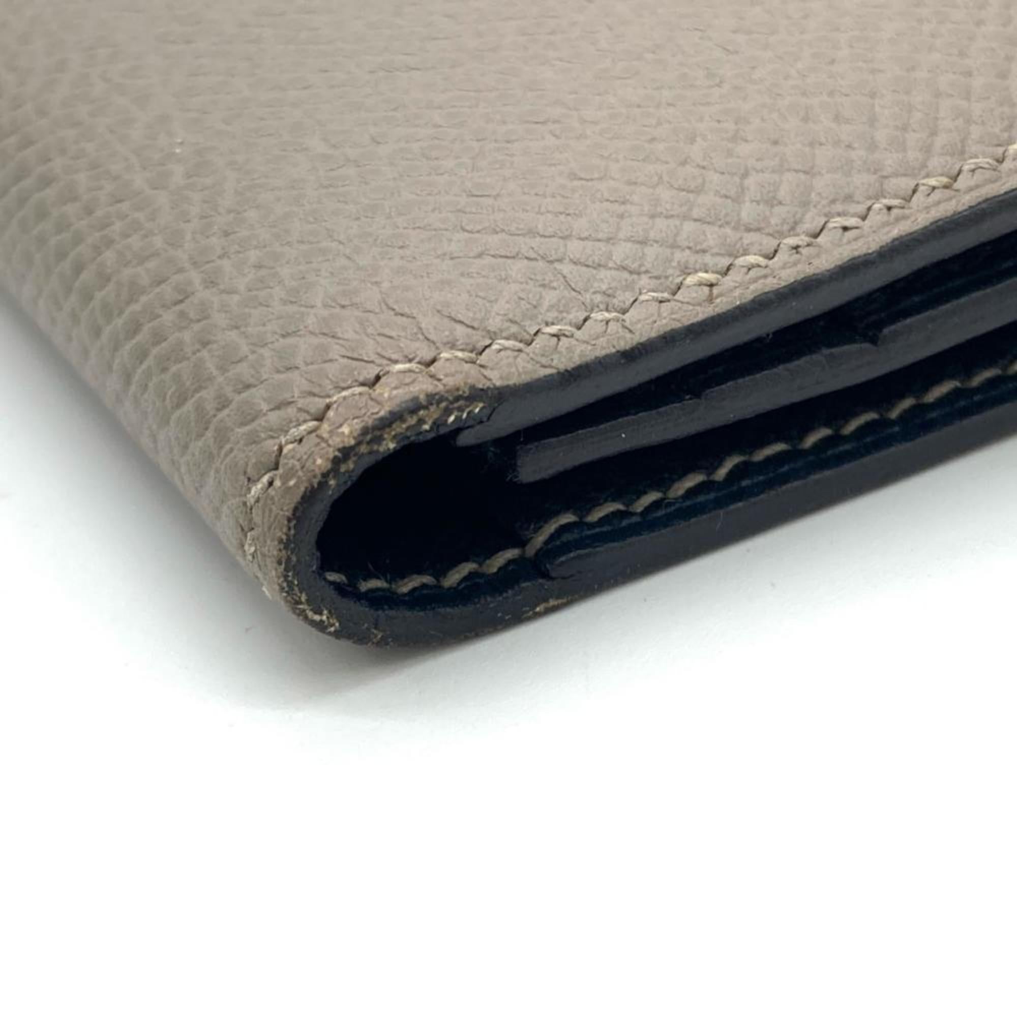 Hermes Gray Epsom Leather Long Wallet (Bi-Fold) (Pre-Owned)