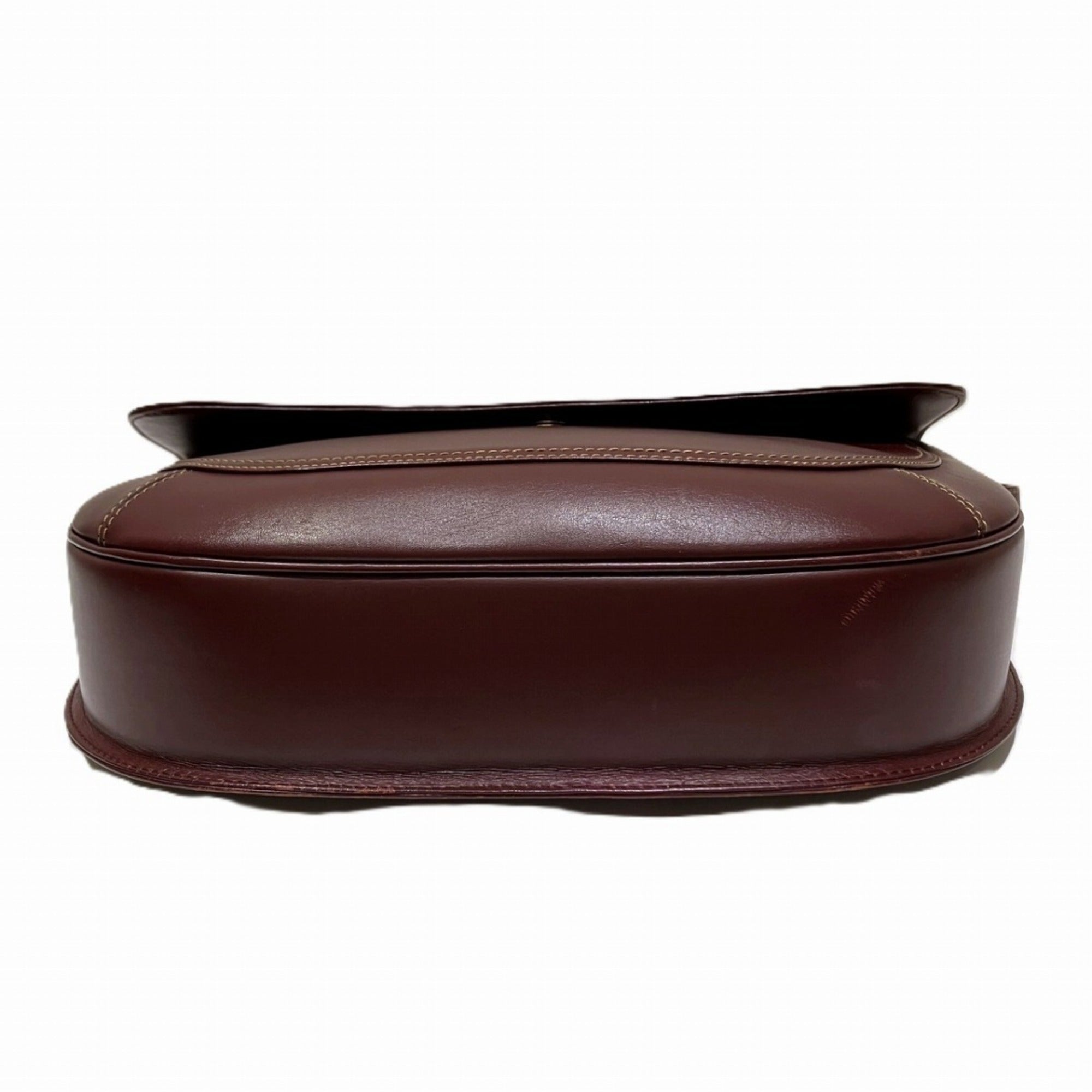 Cartier Bordeaux Leather Shoulder Bag (Pre-Owned)