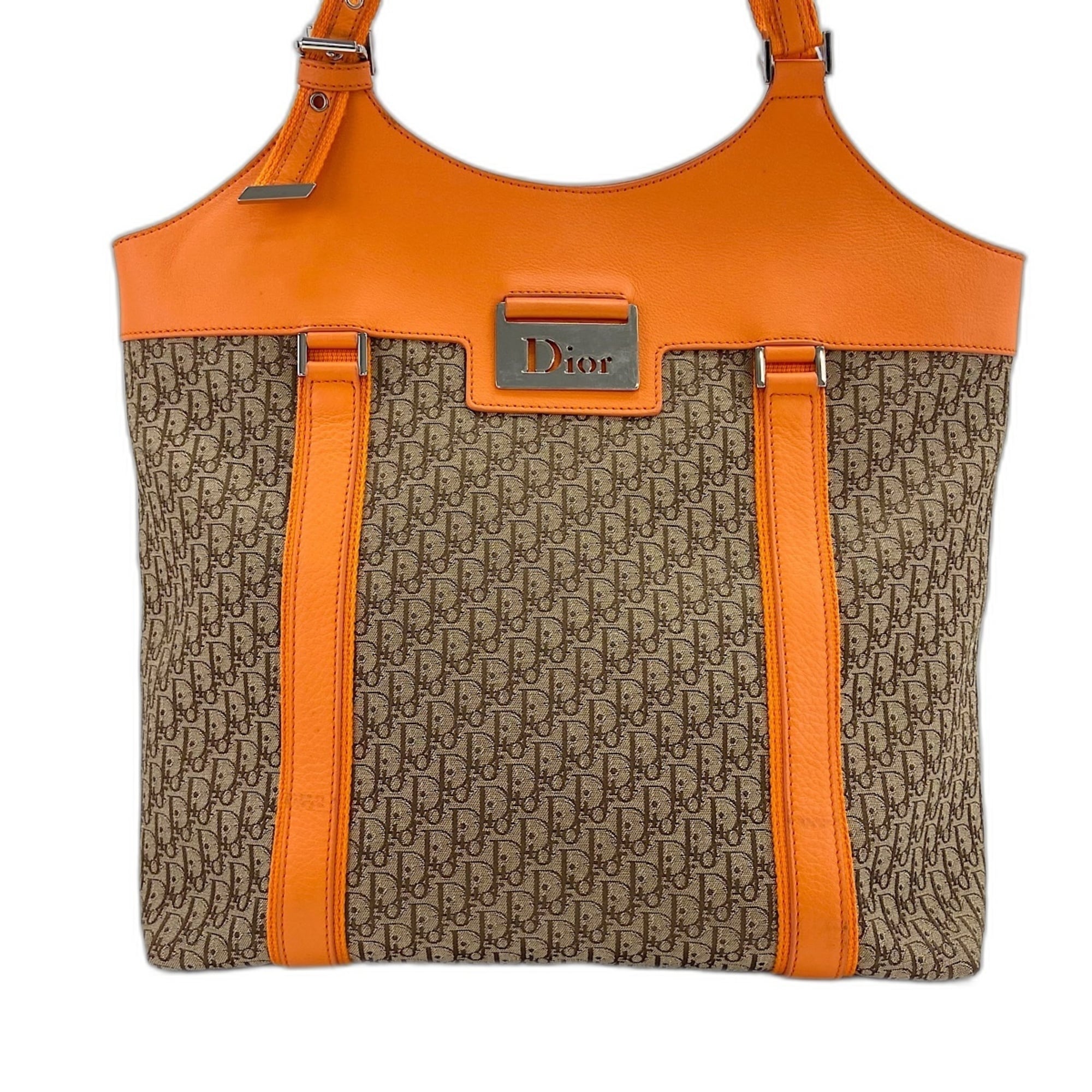Christian Dior Orange Canvas Tote Bag (Pre-Owned)