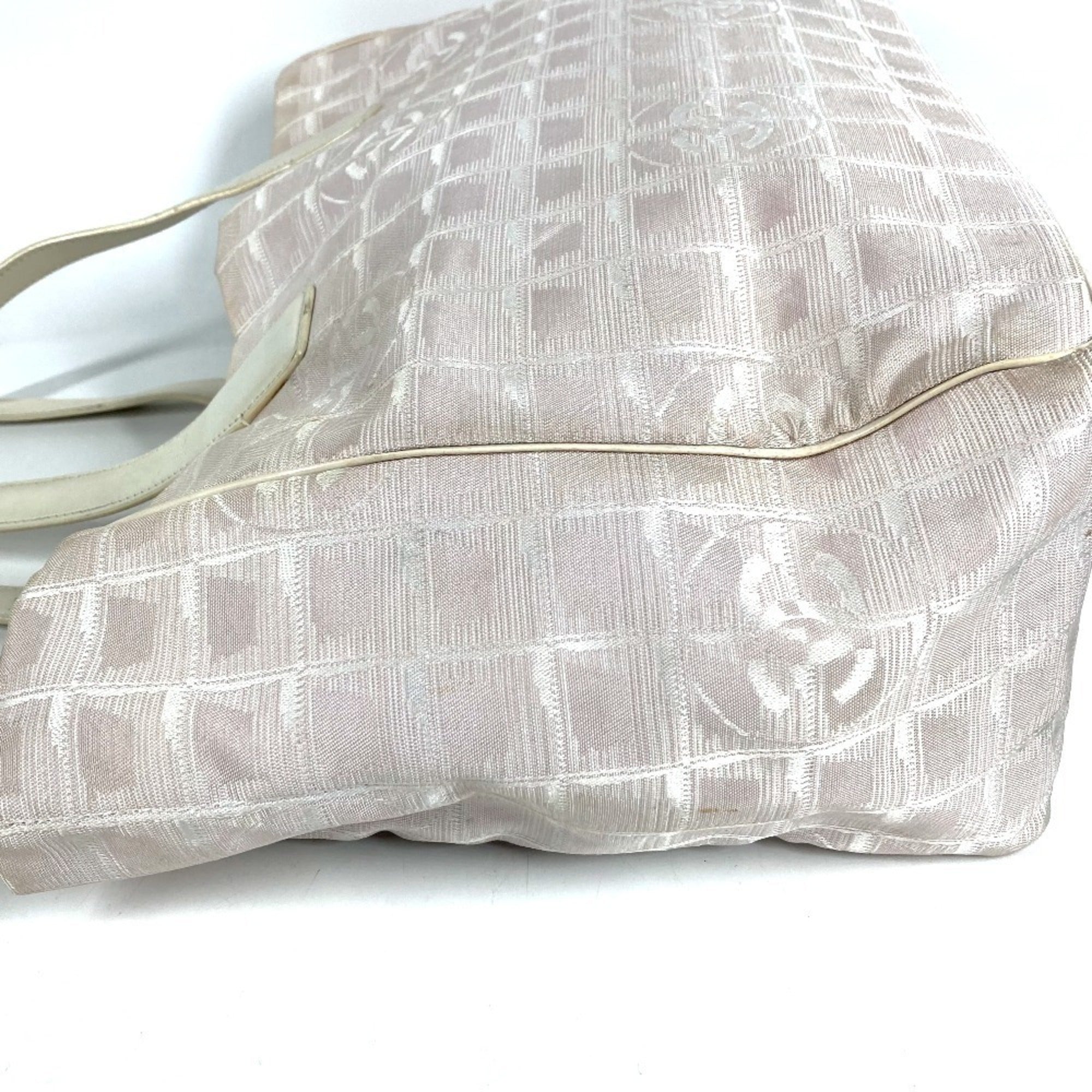 Chanel Beige Nylon Leather Tote Bag (Pre-Owned)