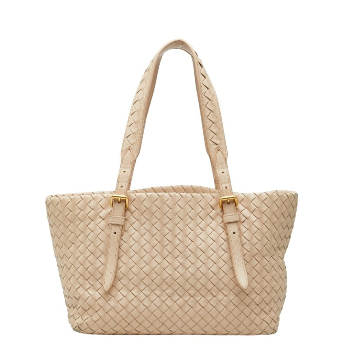 Bottega Veneta Pink Beige Leather Handbag Tote Bag (Pre-Owned)