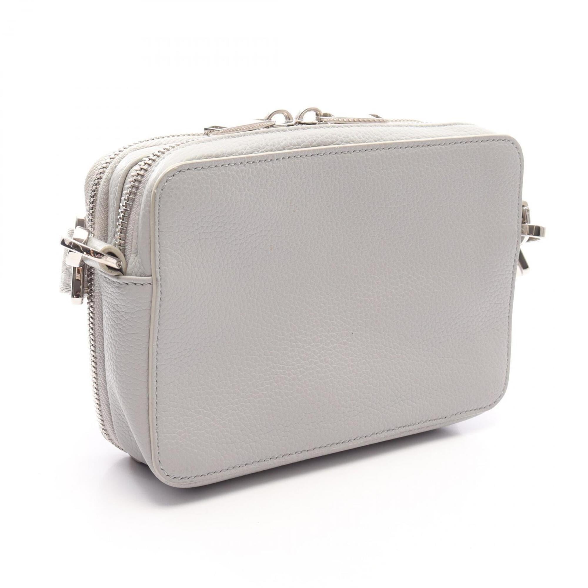 Christian Dior Gray Leather Handbag Shoulder Bag (Pre-Owned)