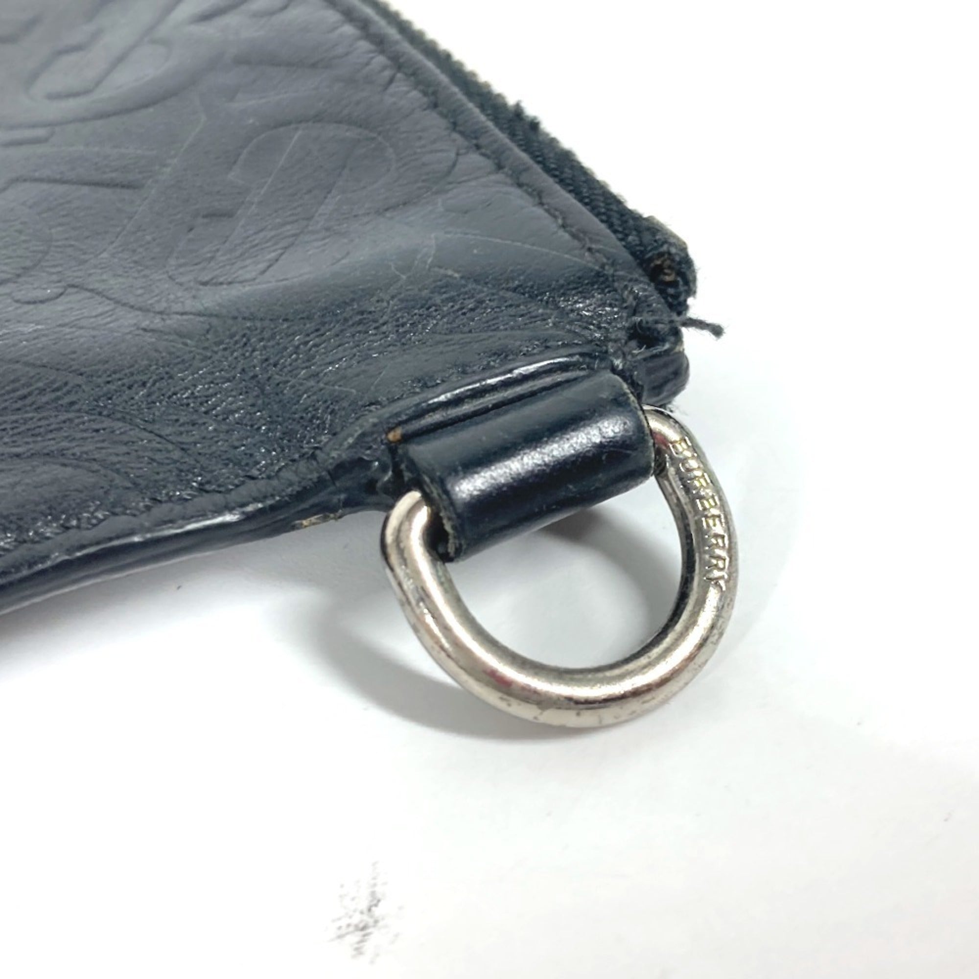 Burberry Black Leather Clutch Bag Pouch (Pre-Owned)