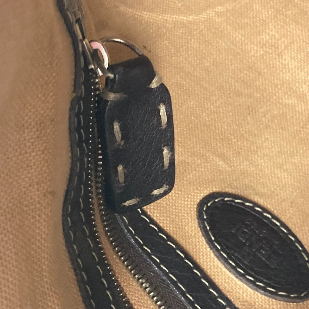 Fendi Dark Brown Leather Pochette Shoulder Bag (Pre-Owned)