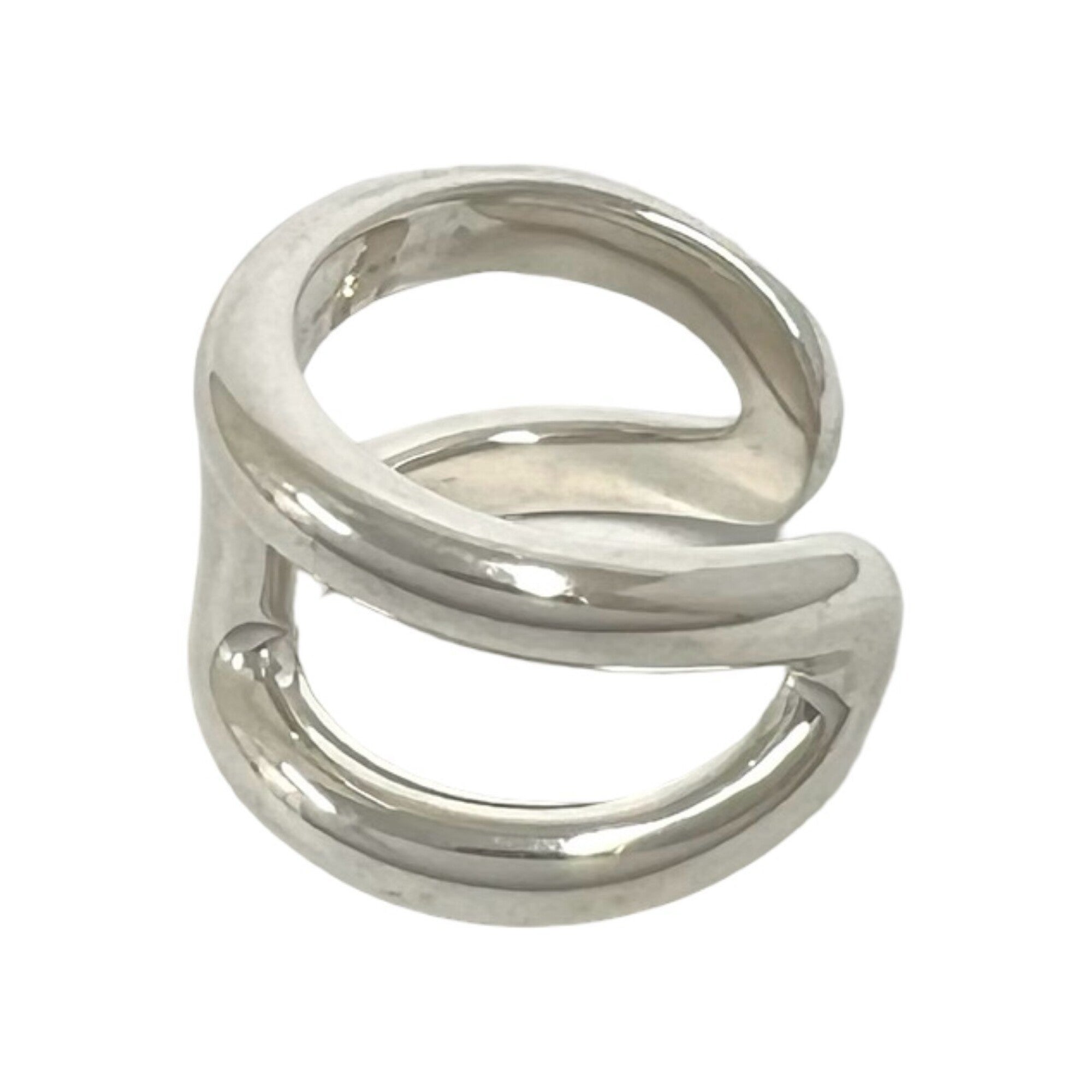 Hermes Silver Silver 925 Band Ring (Pre-Owned)