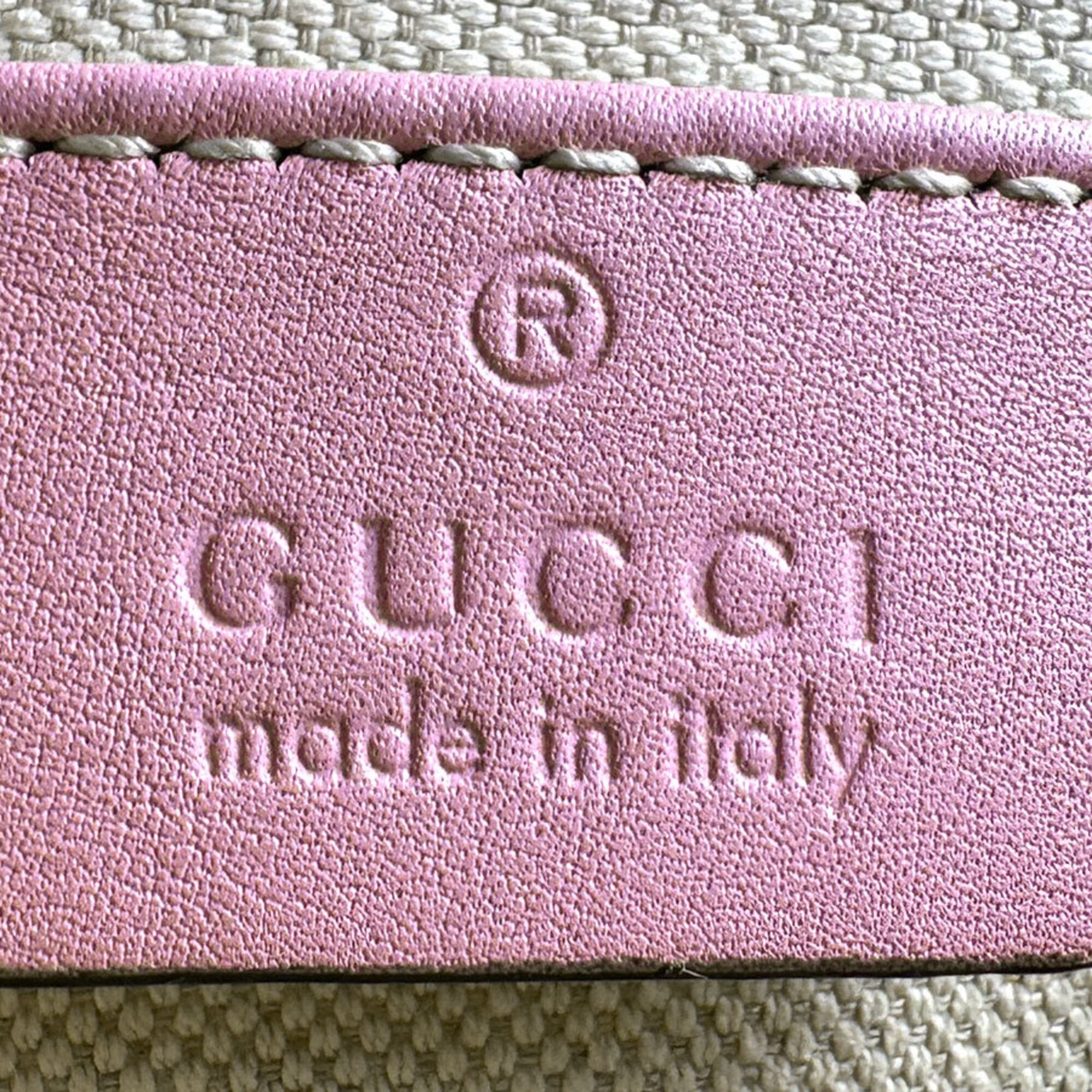 Gucci Navy Pink Red Color Leather Handbag Shoulder Bag (Pre-Owned)