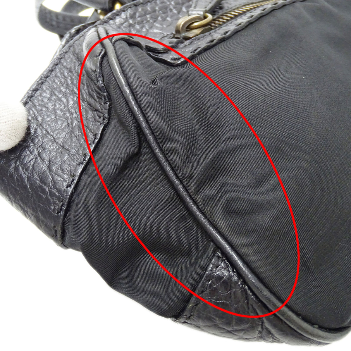 Prada Black Nylon Handbag Tote Bag (Pre-Owned)