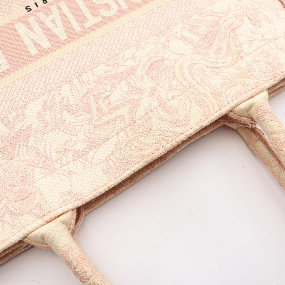 Christian Dior Ivory Pink Canvas Handbag Tote Bag (Pre-Owned)