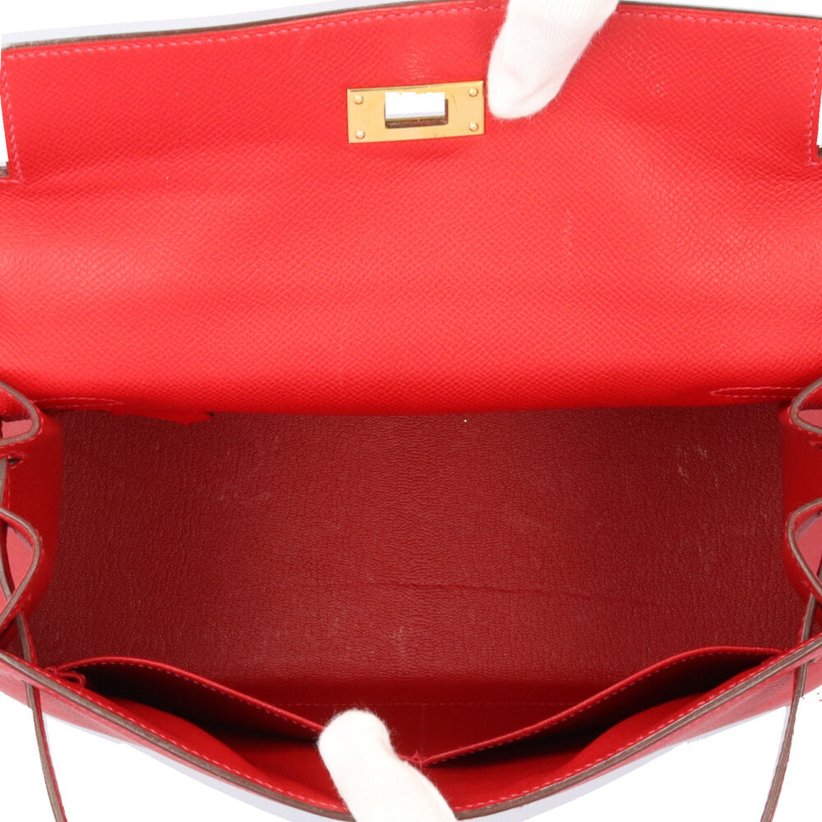 Hermes Red Color Rouge Casaque Epsom Leather Shoulder Bag (Pre-Owned)