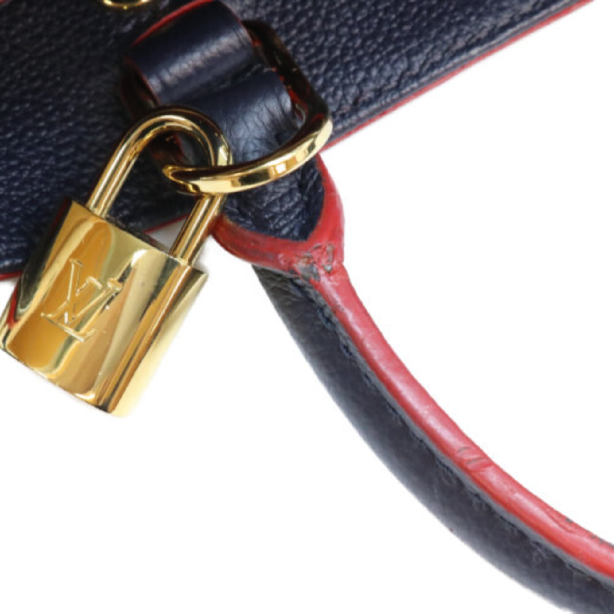 Louis Vuitton Navy Red Color Monogram Empreinte Shoulder Bag (Pre-Owned)