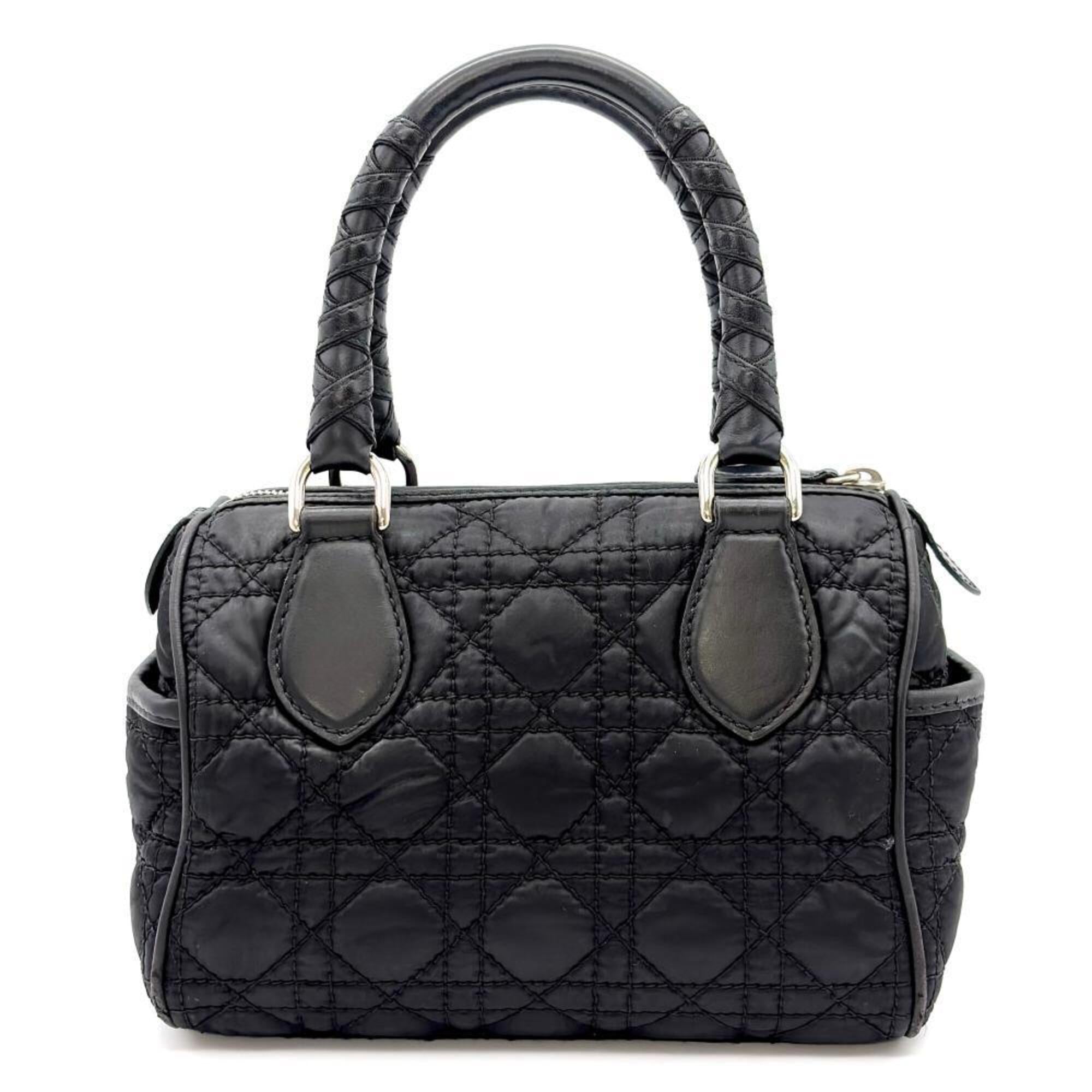 Christian Dior Lovely Black Nylon Leather Handbag (Pre-Owned)
