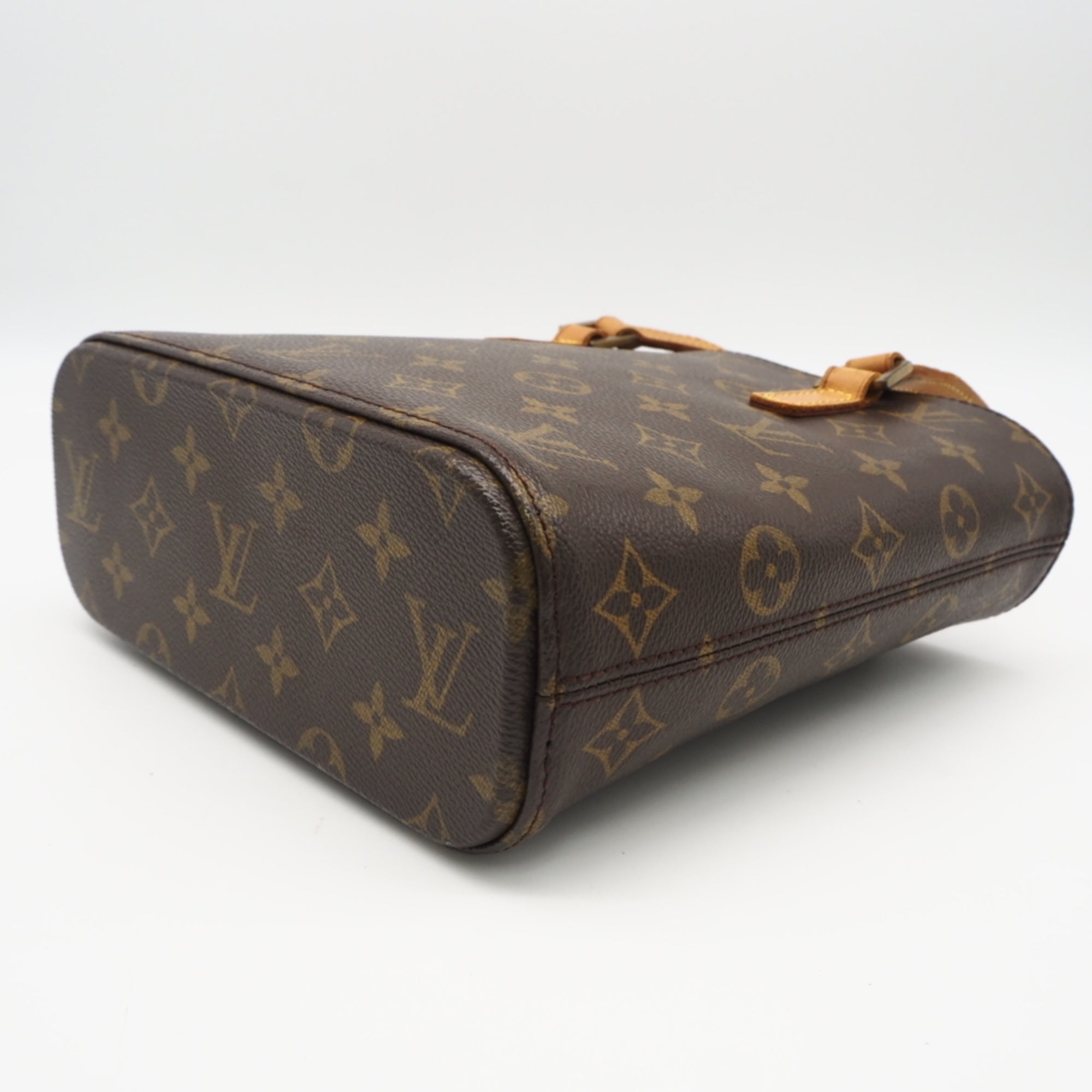 Louis Vuitton Monogram Beige Brown Coated Canvas Leather Handbag (Pre-Owned)