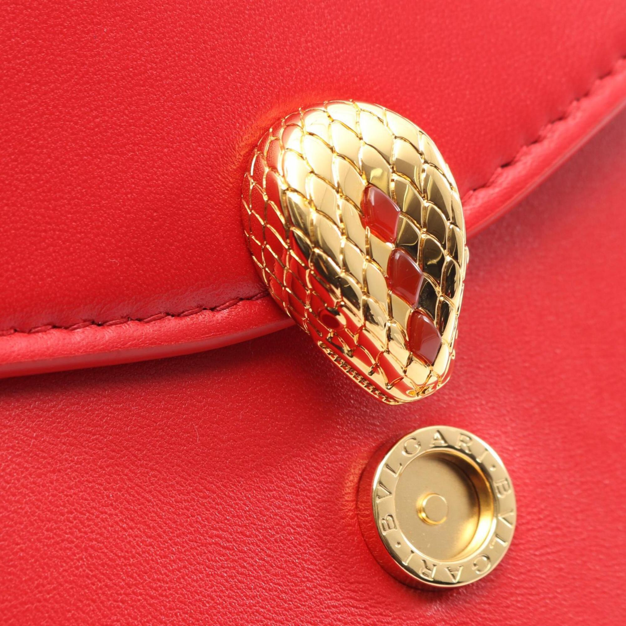 Bvlgari Red Color Leather Handbag (Pre-Owned)