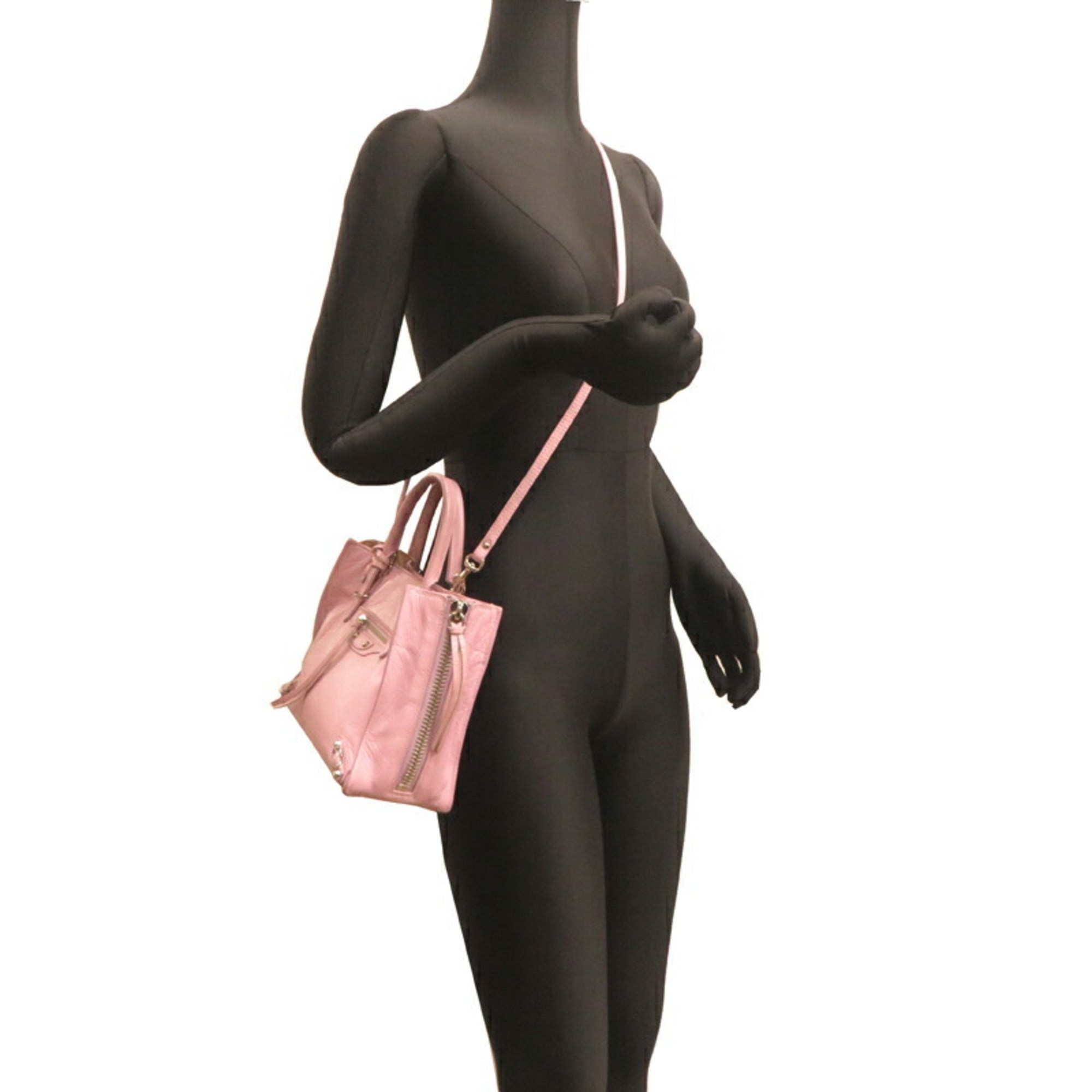 Balenciaga Paper Pink Purple Leather Handbag (Pre-Owned)