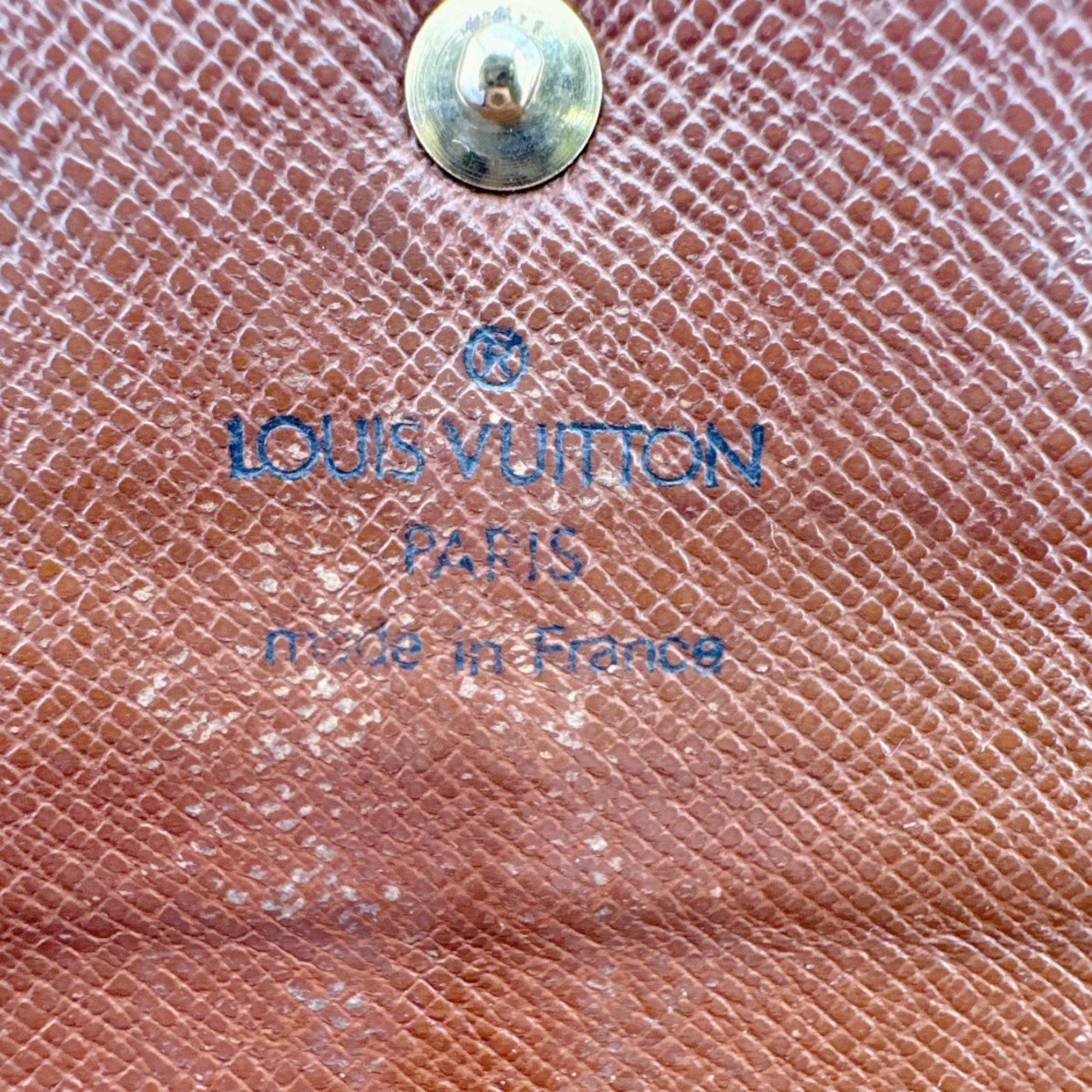 Louis Vuitton Brown Leather Long Wallet (Tri-Fold) (Pre-Owned)