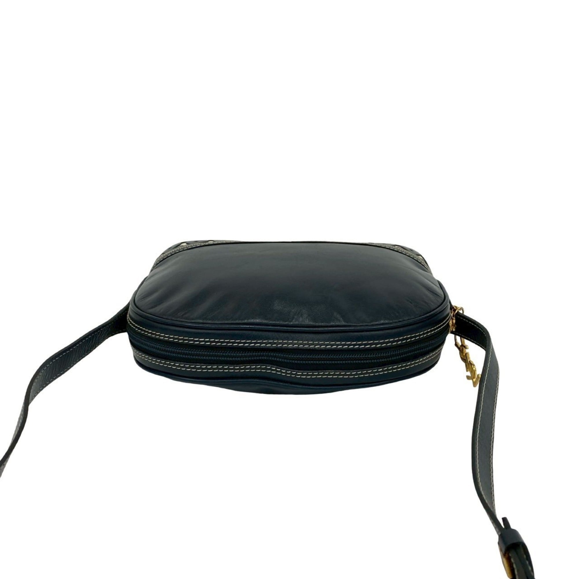 Yves Saint Laurent Navy Leather Shoulder Bag (Pre-Owned)