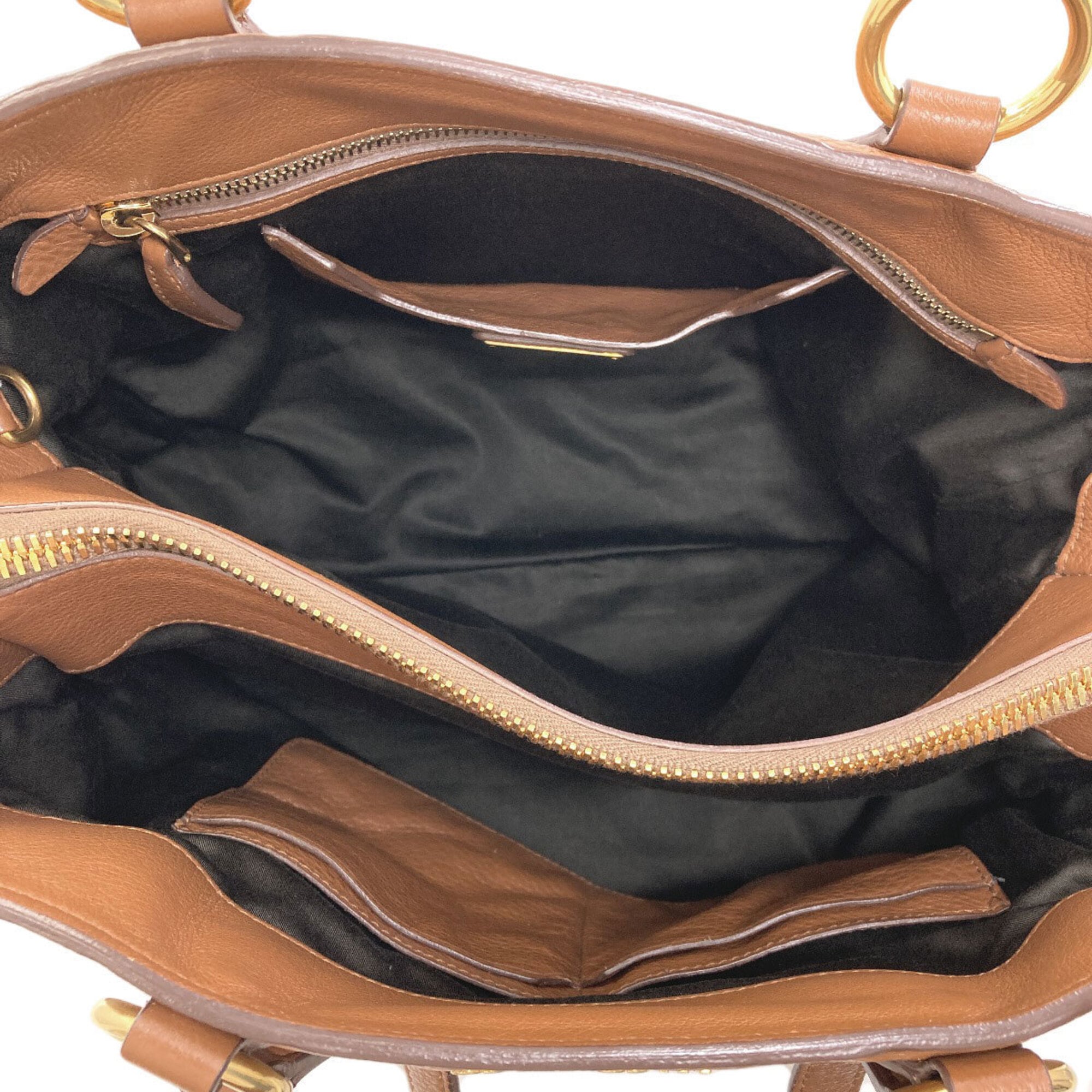 Miu Miu Brown Leather Tote Bag (Pre-Owned)