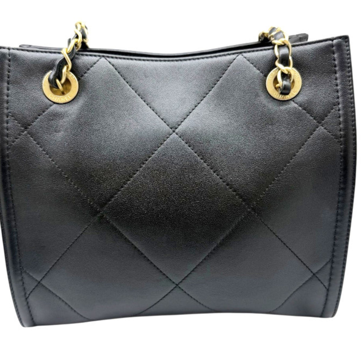 Chanel Black Leather Shoulder Bag Tote Bag (Pre-Owned)