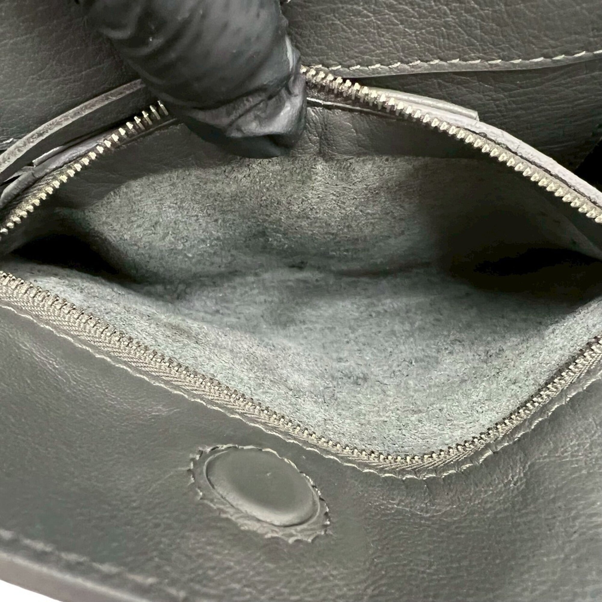 Balenciaga Gray Leather Handbag Shoulder Bag Tote Bag (Pre-Owned)