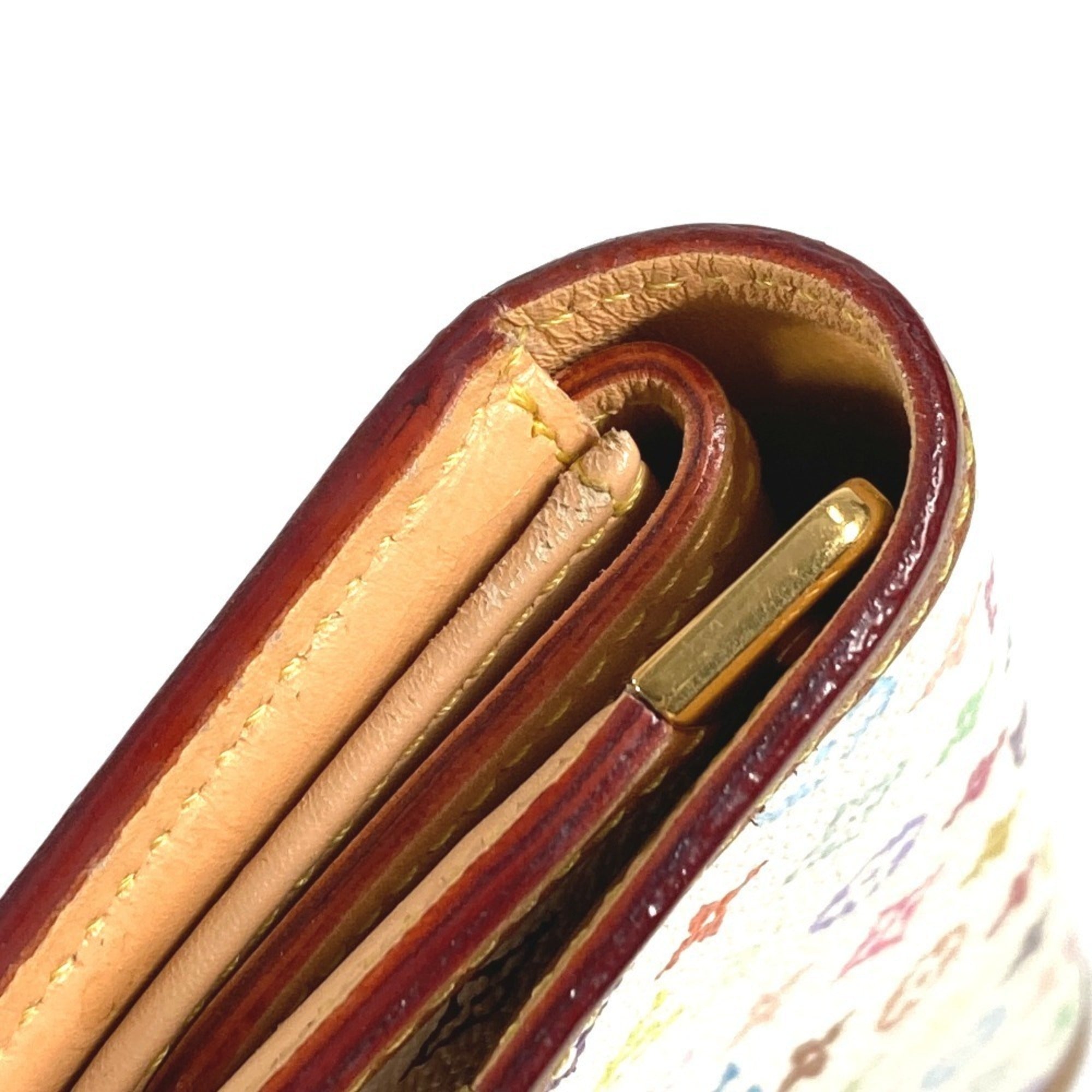 Louis Vuitton Blanc White Monogram Multicolore Wallet (Tri-Fold) (Pre-Owned)