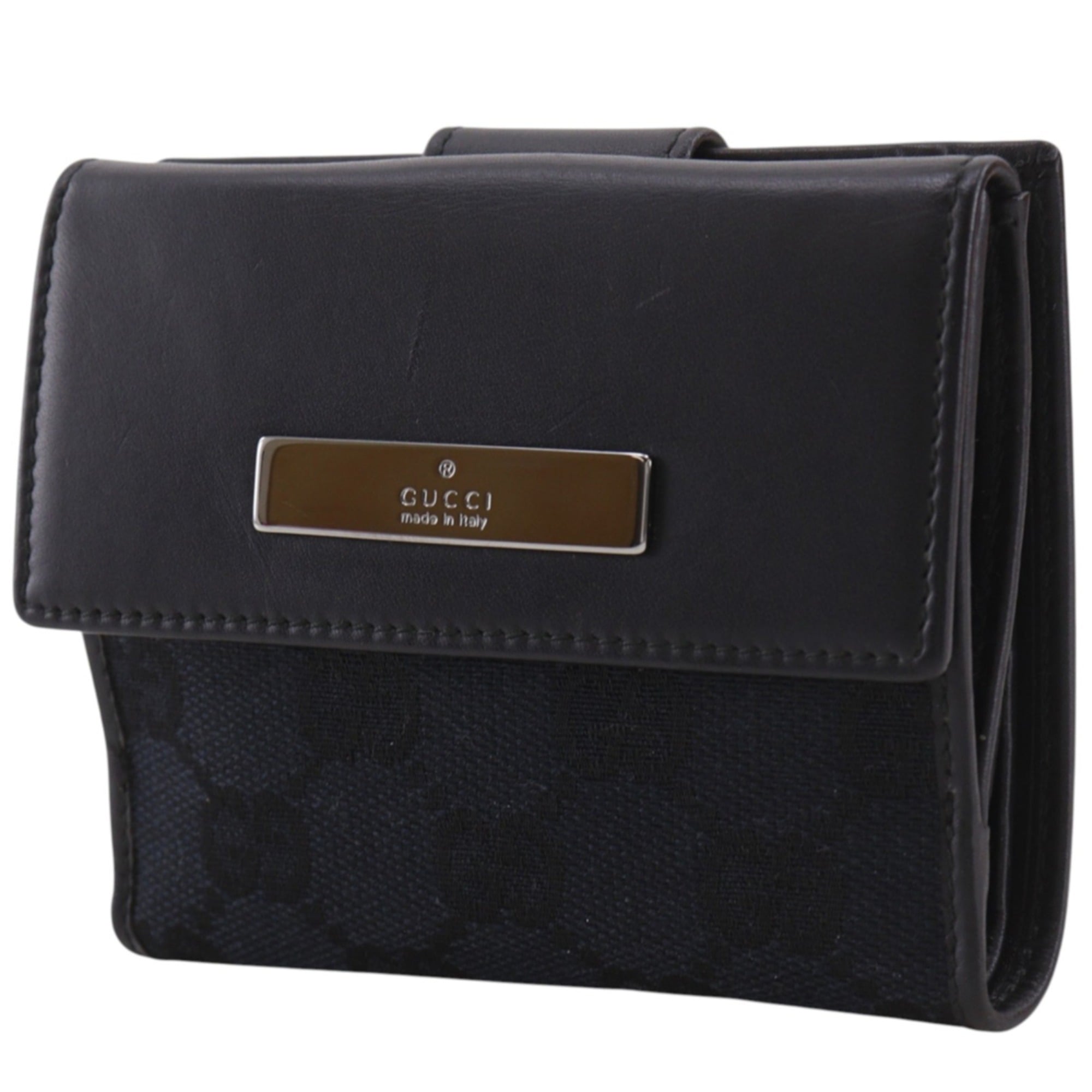Gucci Black Gg Canvas Wallet (Bi-Fold) (Pre-Owned)