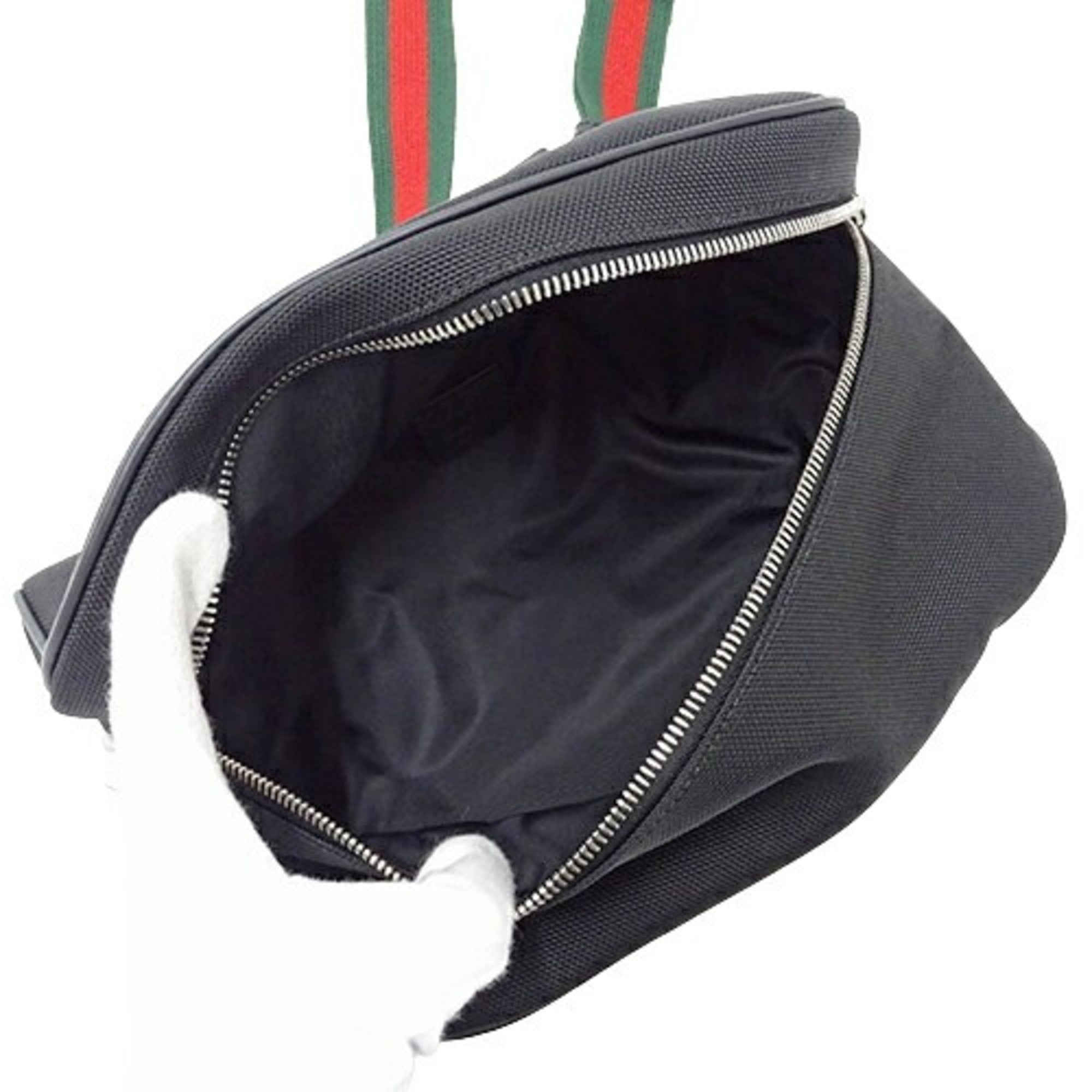 Gucci Black Canvas Shoulder Bag Sling Bag (Pre-Owned)