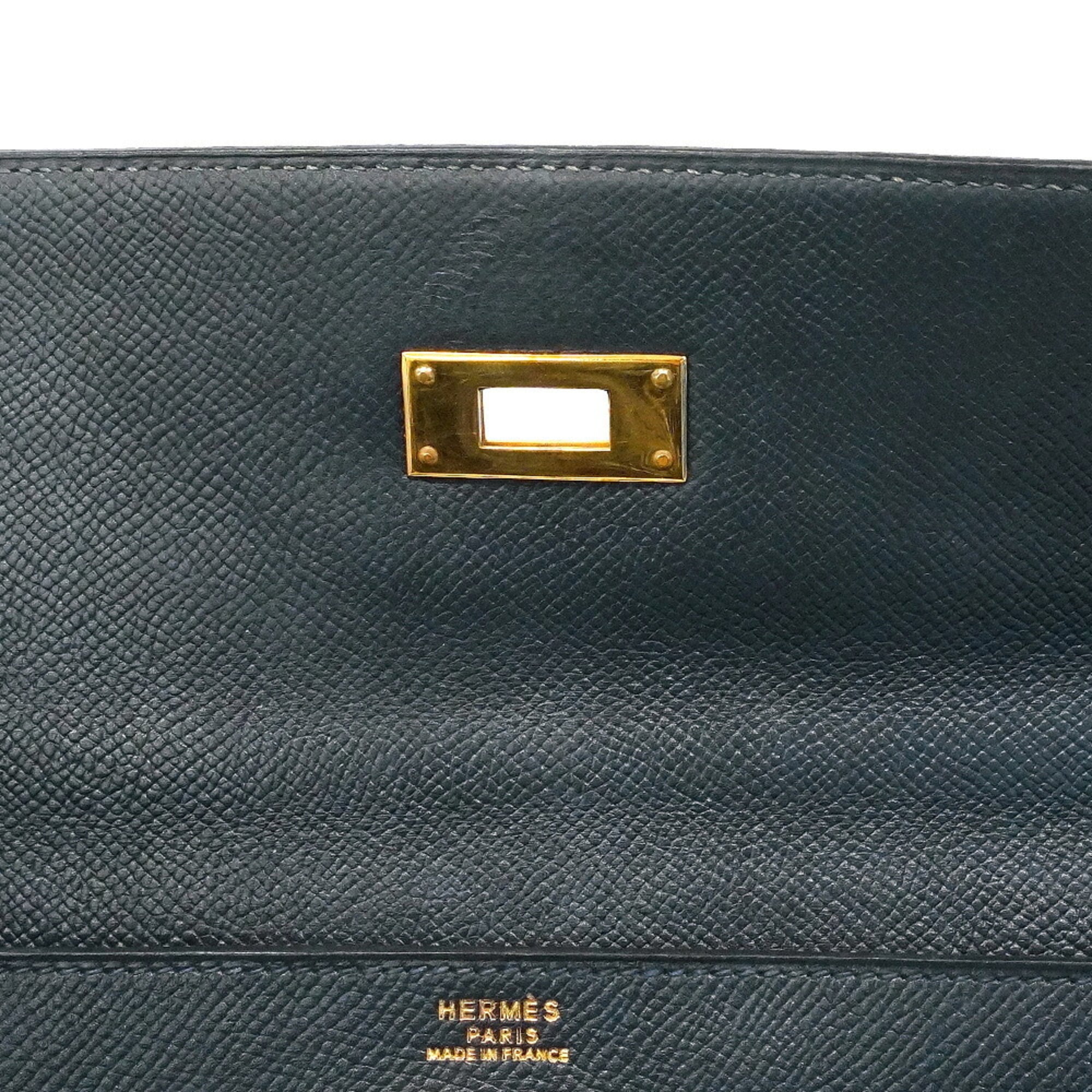 Hermes Navy Courchevel Leather Handbag (Pre-Owned)