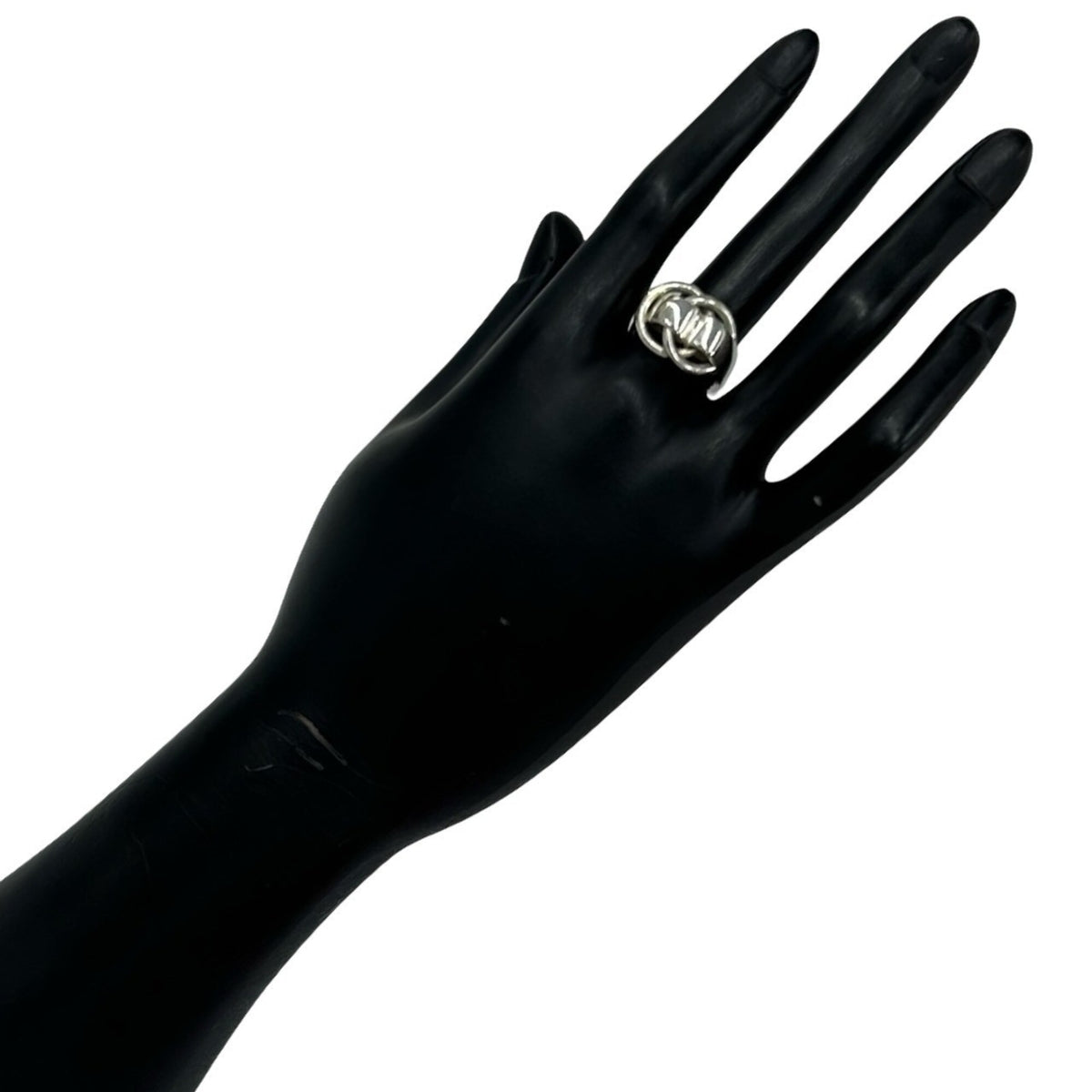 Hermes Silver Silver 925 Band Ring (Pre-Owned)