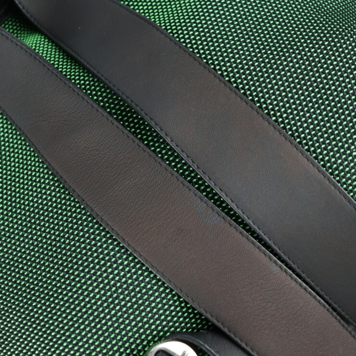 Balenciaga Black Green Nylon Canvas Leather Backpack (Pre-Owned)