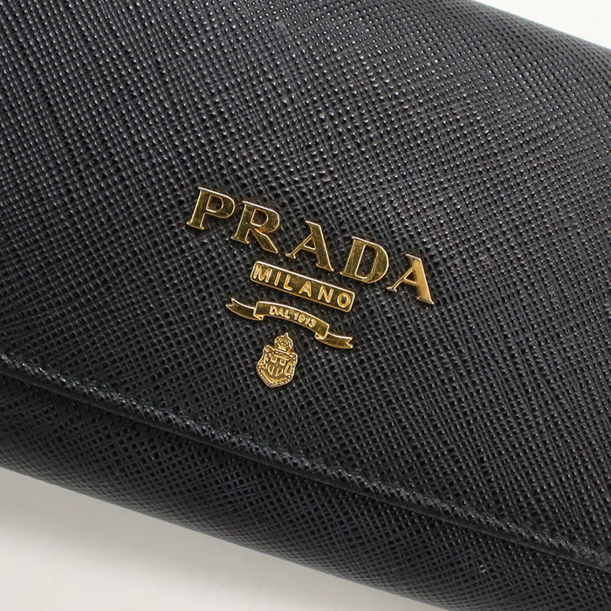 Prada Black Leather Long Wallet (Bi-Fold) (Pre-Owned)