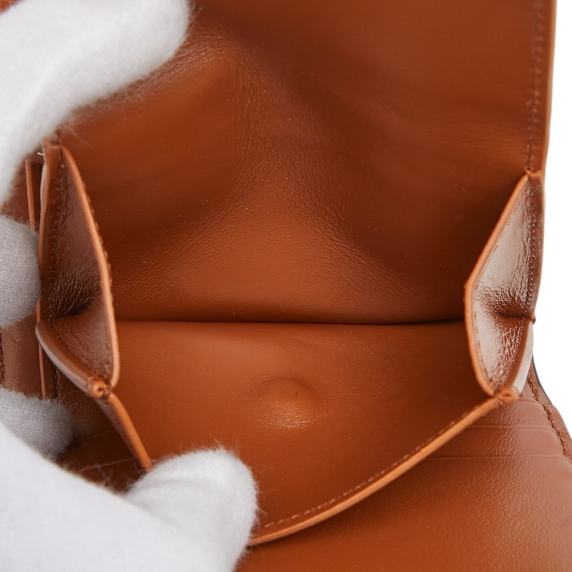 Celine Beige Brown Canvas Leather Wallet (Bi-Fold) (Pre-Owned)