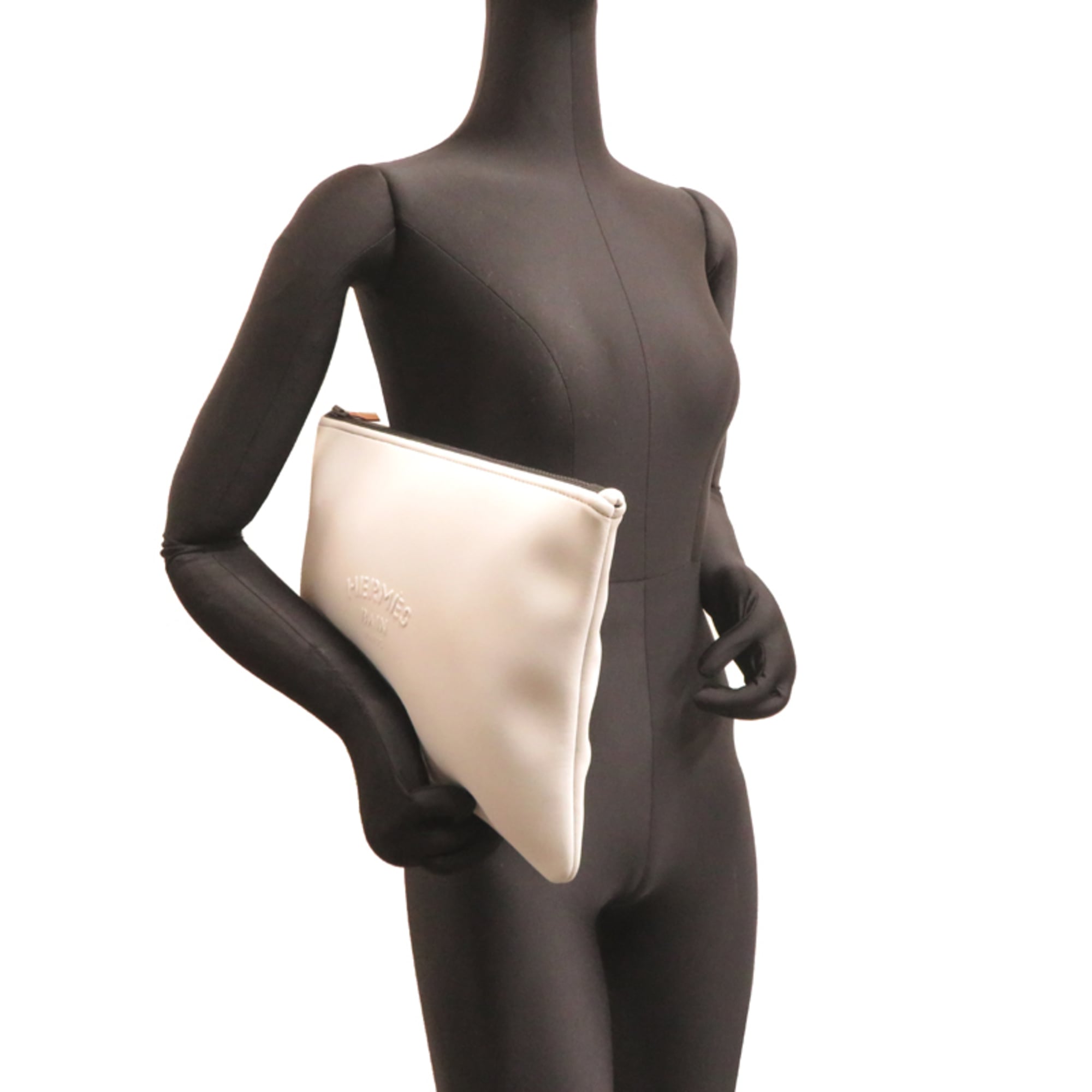 Hermes Gray Polyamide Cotton Pouch (Pre-Owned)