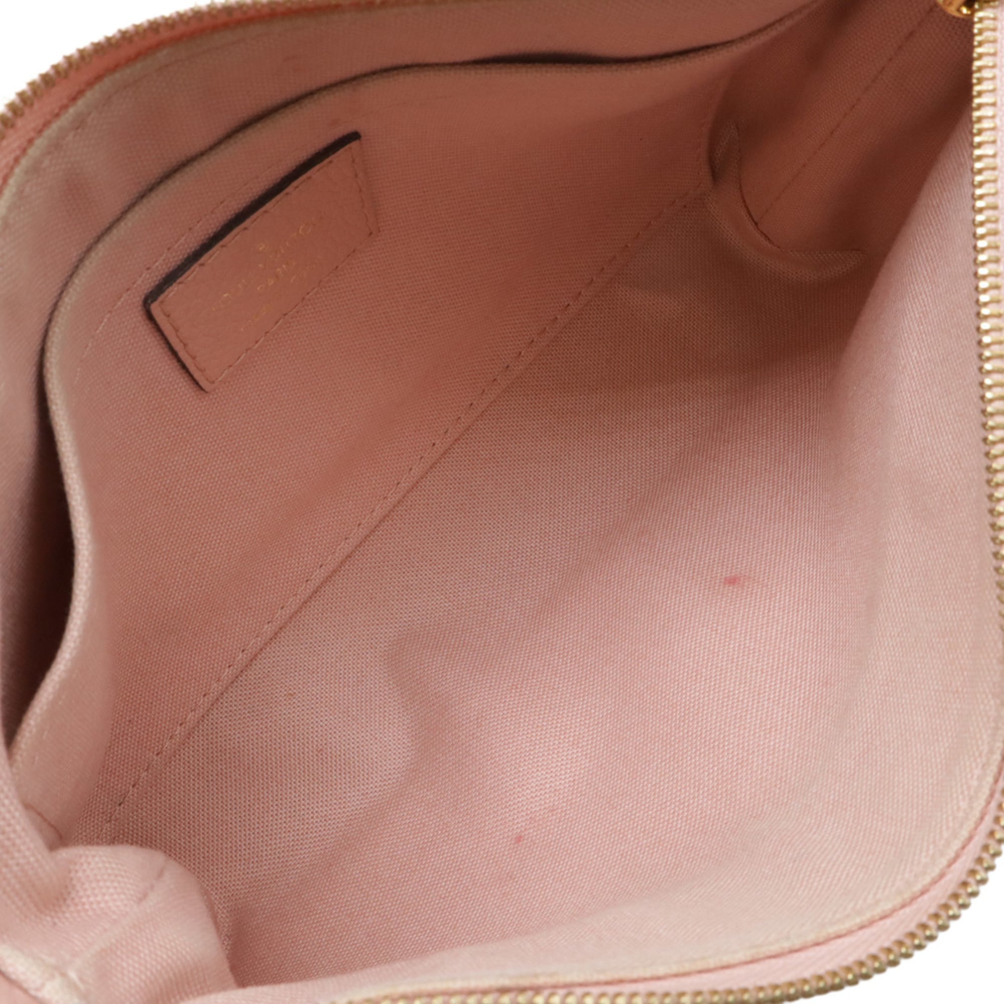 Louis Vuitton Rose Poudre Monogram Canvas Leather Clutch Bag Shoulder Bag (Pre-Owned)