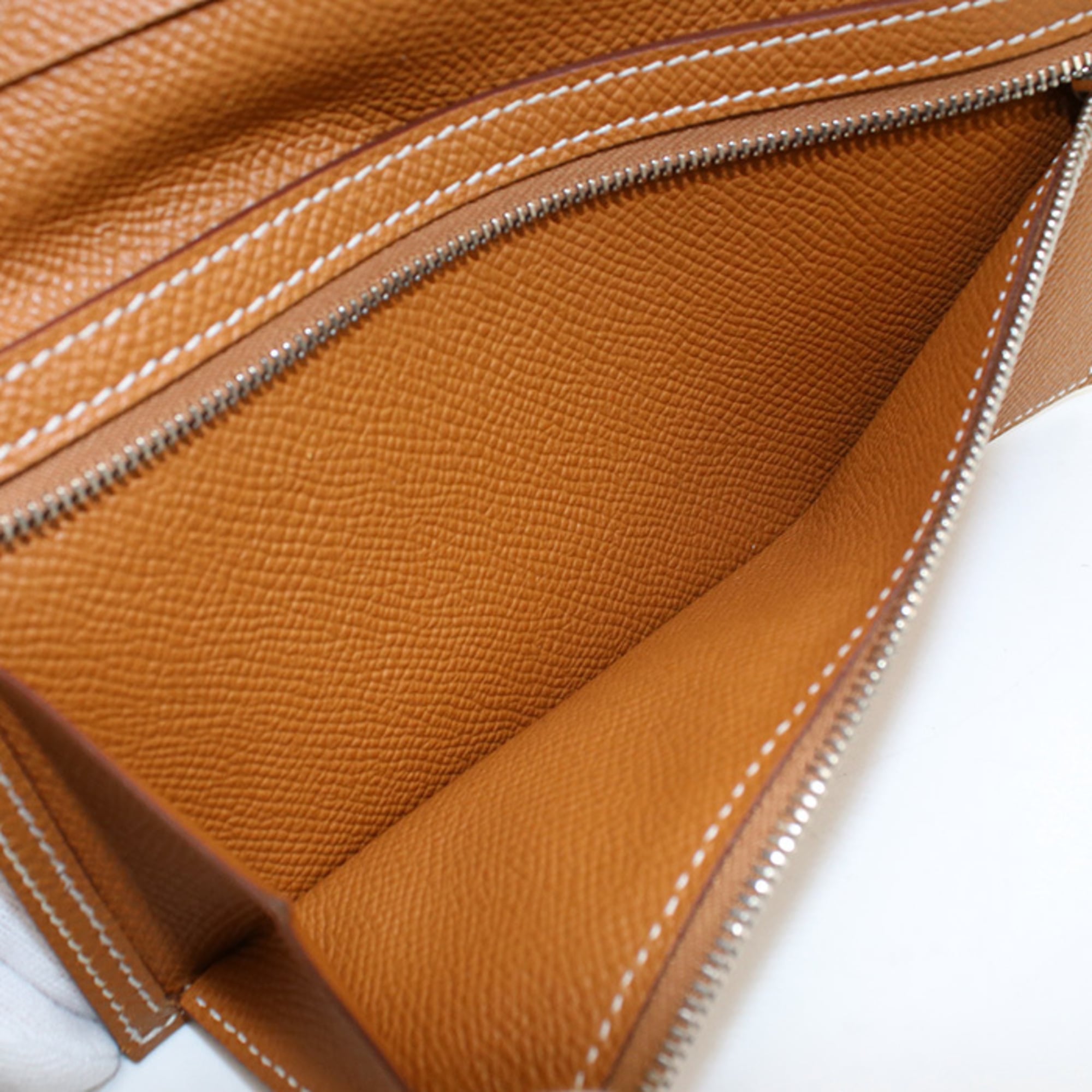 Hermes Gold Epsom Leather Long Wallet (Bi-Fold) (Pre-Owned)