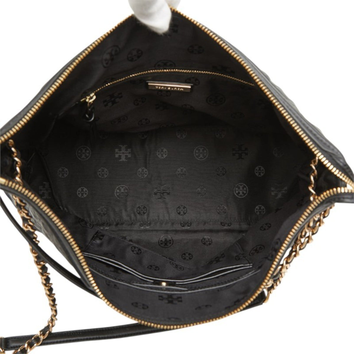 Tory Burch Black Leather Handbag Shoulder Bag (Pre-Owned)